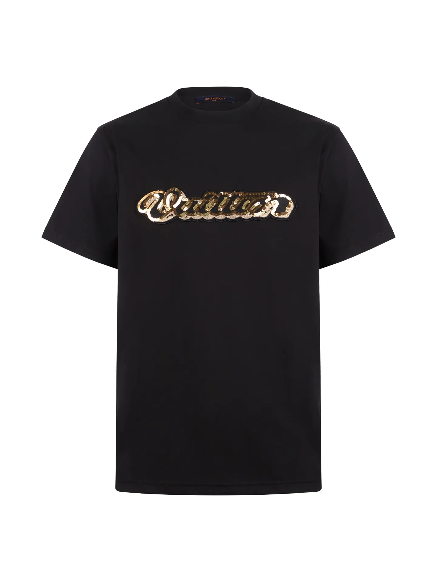Sequin Logo Embroidered Cotton T-Shirt D19514250
