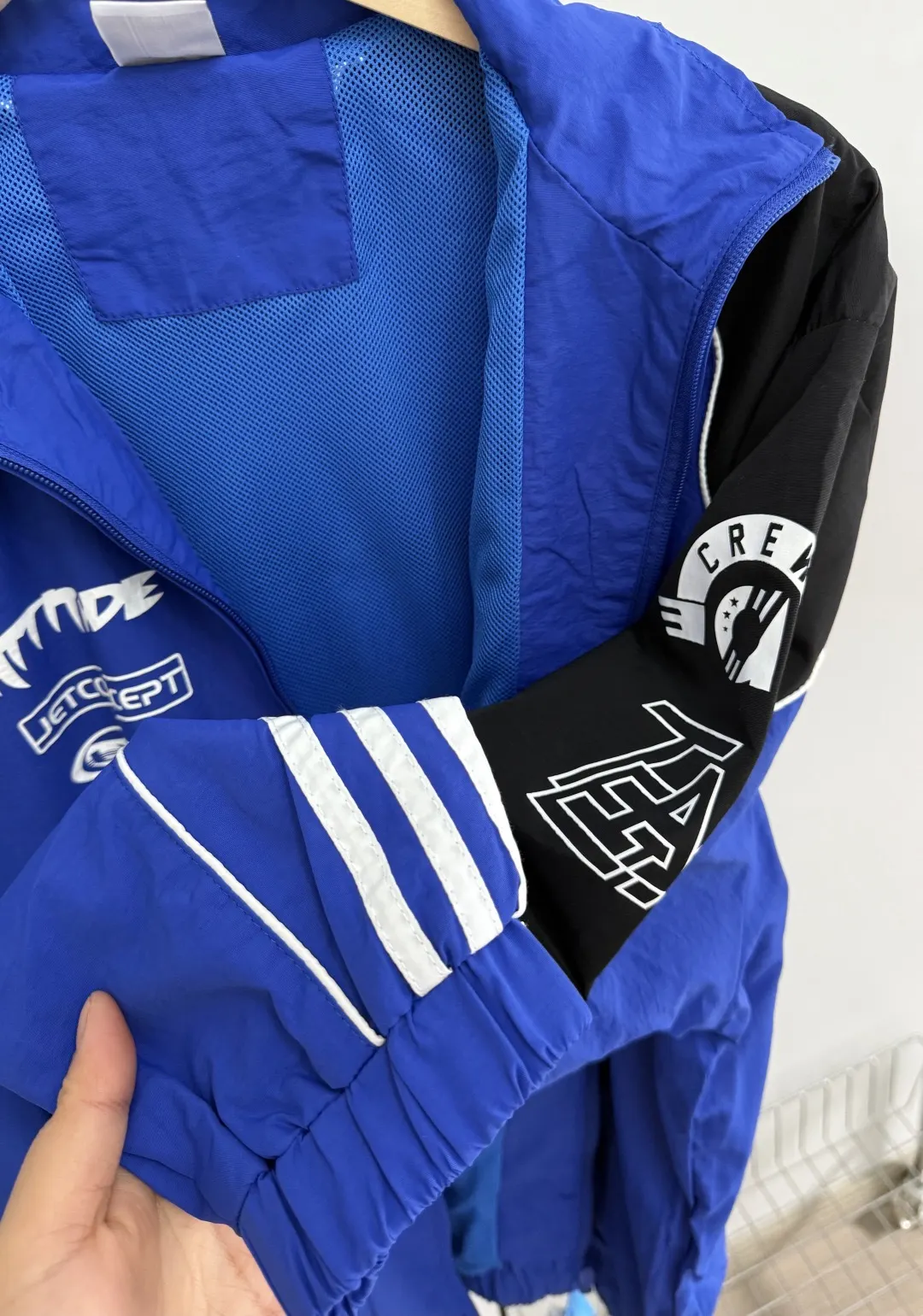 Logo-Print Color-Block Track Jacket D19514407 — view 8