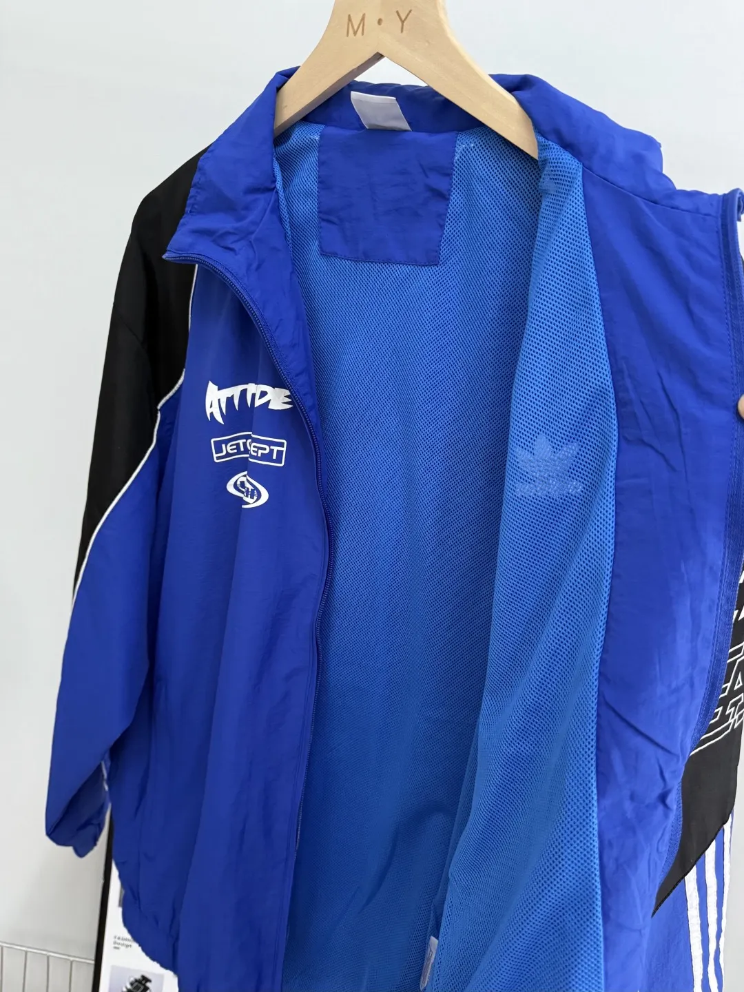 Logo-Print Color-Block Track Jacket D19514407 — view 9