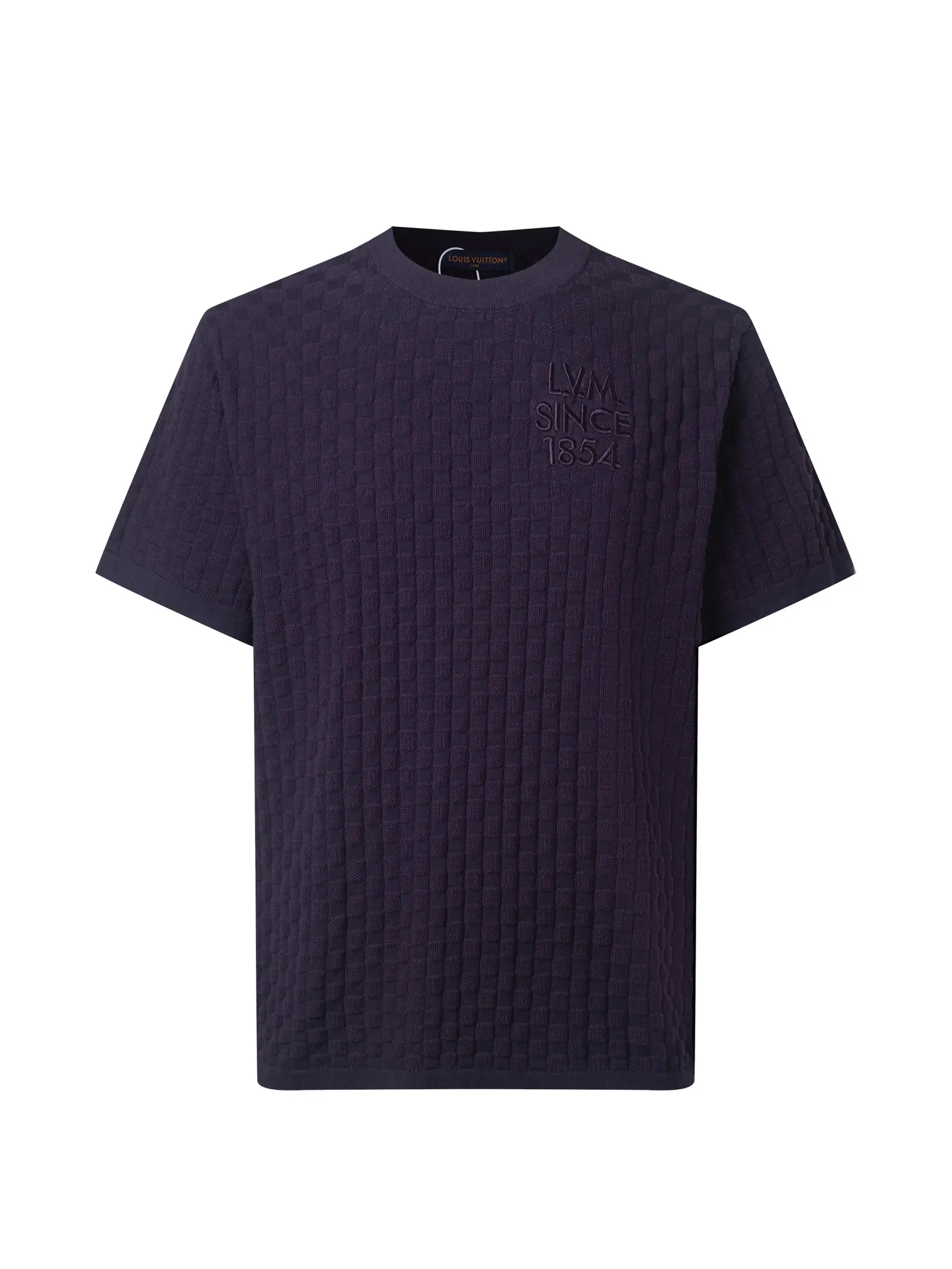 Damier Embroidered Wool-Blend Knit T-Shirt D19511464