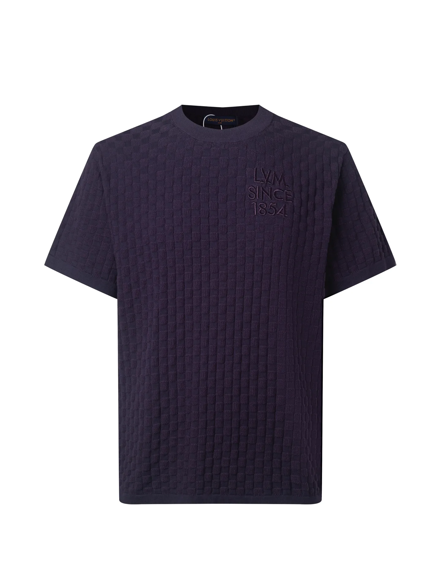 Damier Embroidered Wool-Blend Knit T-Shirt D19511464