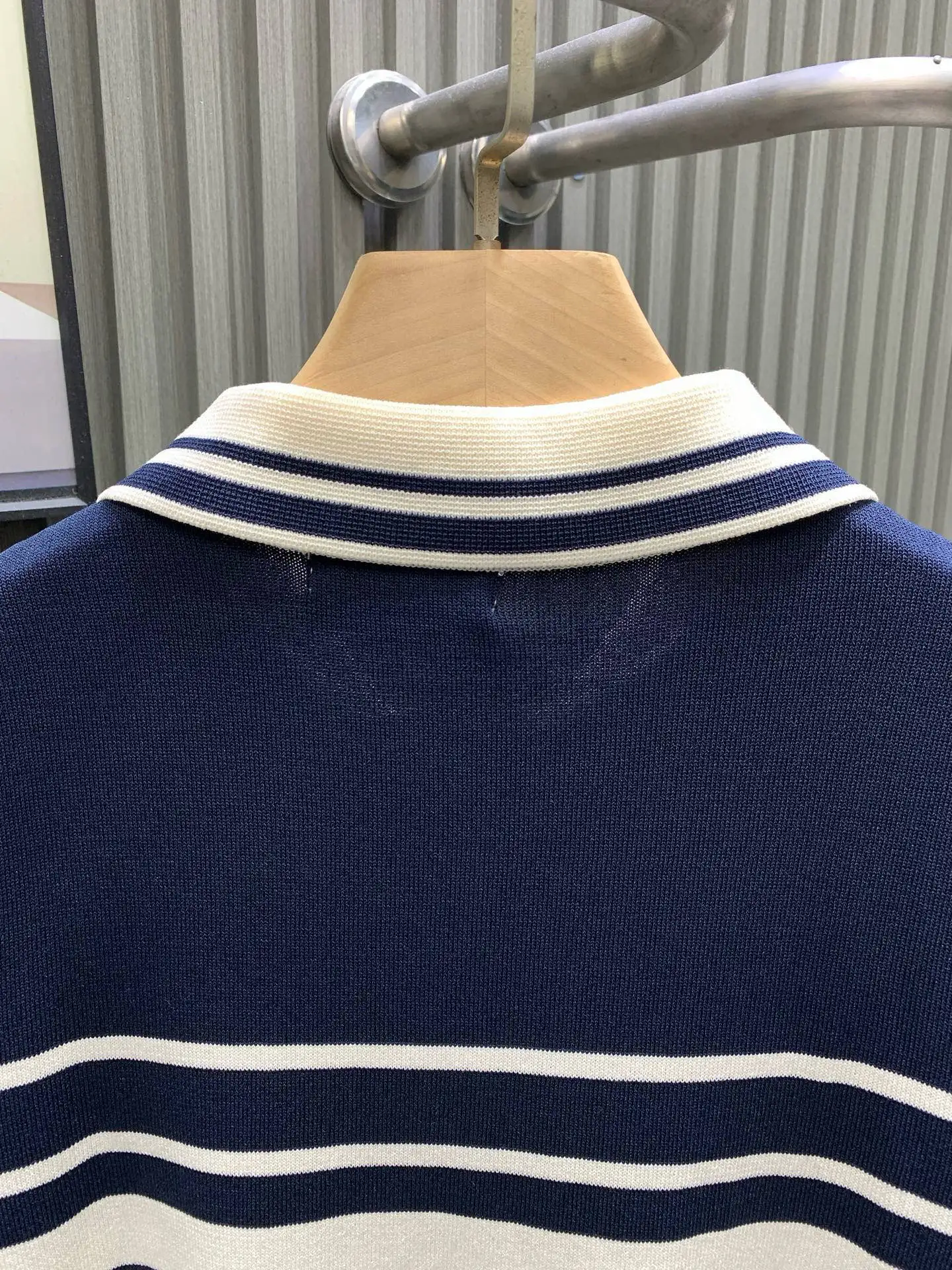 Striped Cotton-Knit Polo Shirt D20014529 — view 4