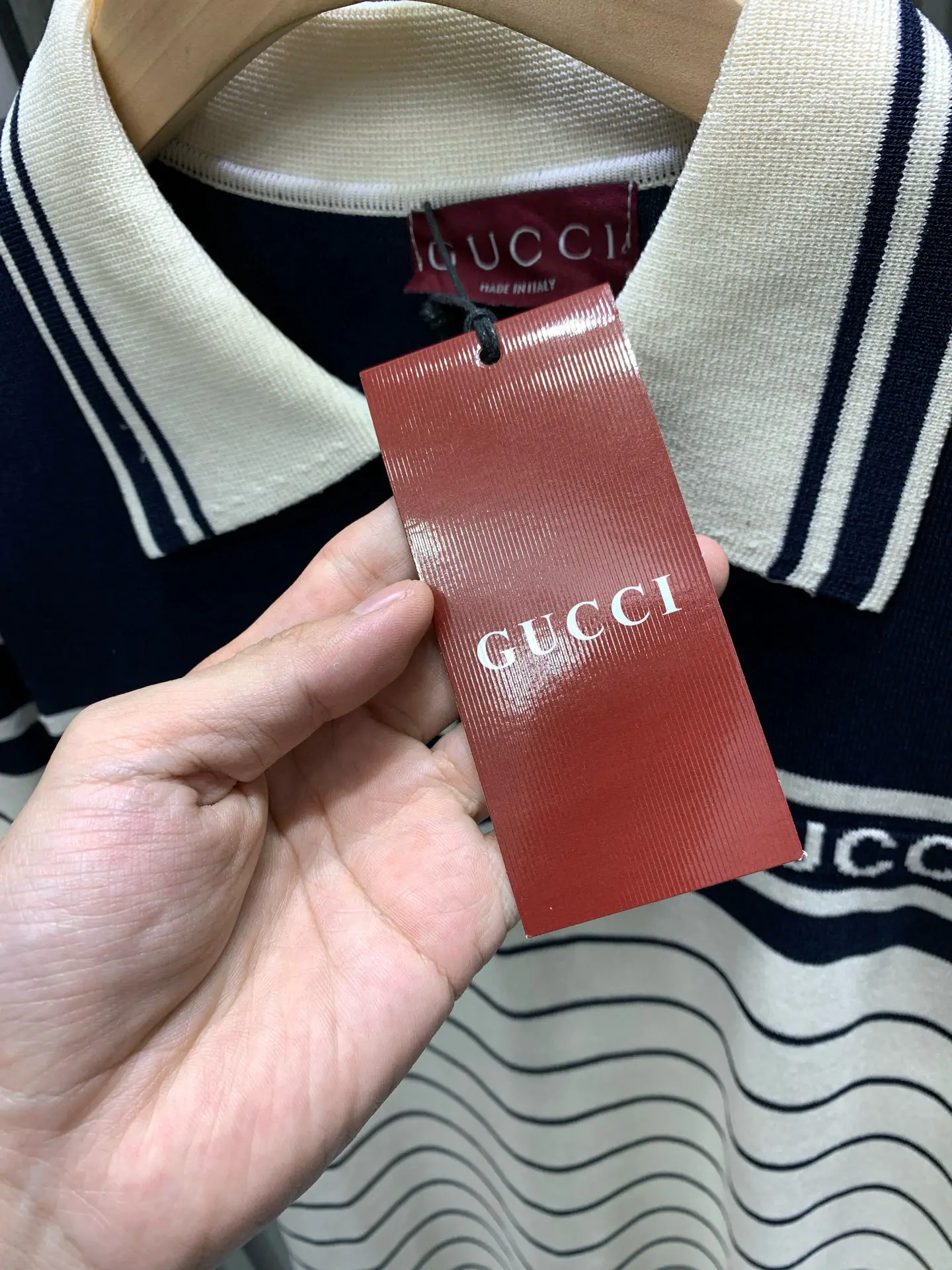 Striped Cotton-Knit Polo Shirt D20014529 — view 5