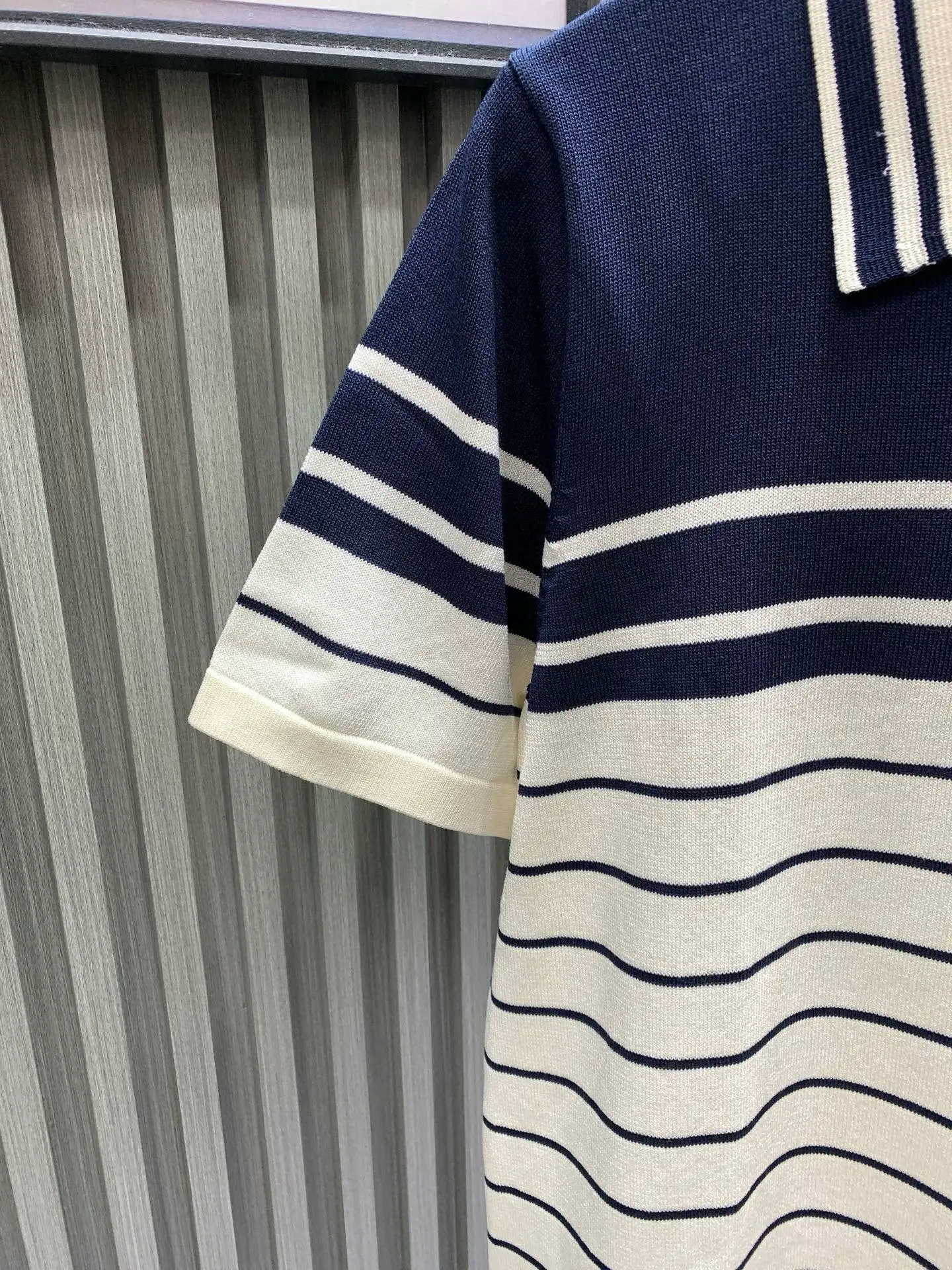 Striped Cotton-Knit Polo Shirt D20014529 — view 6
