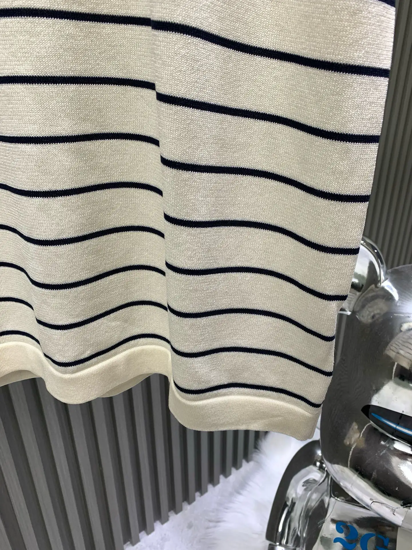 Striped Cotton-Knit Polo Shirt D20014529 — view 10