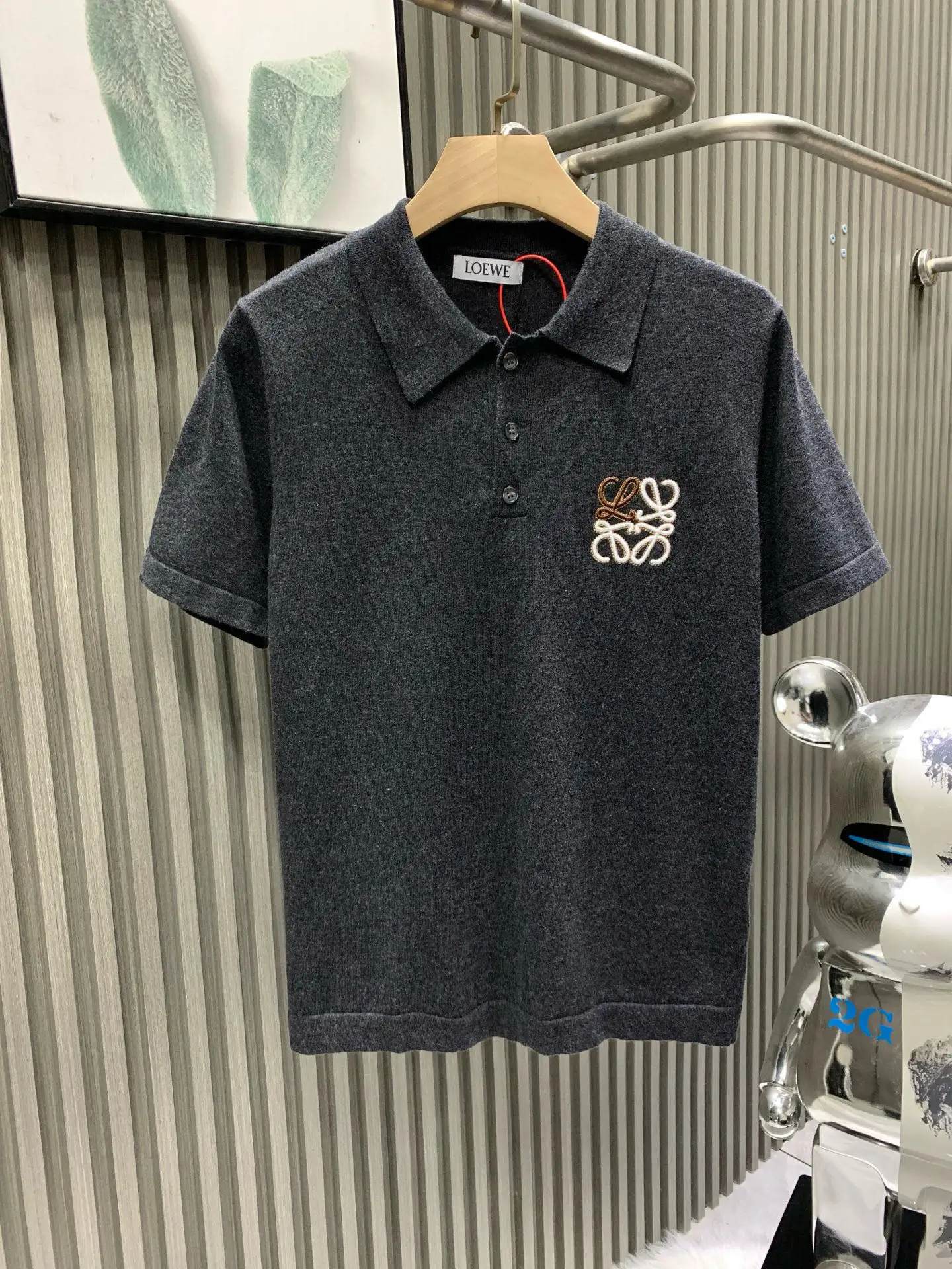 Anagram Embroidered Cotton-Piqué Polo Shirt D20014533