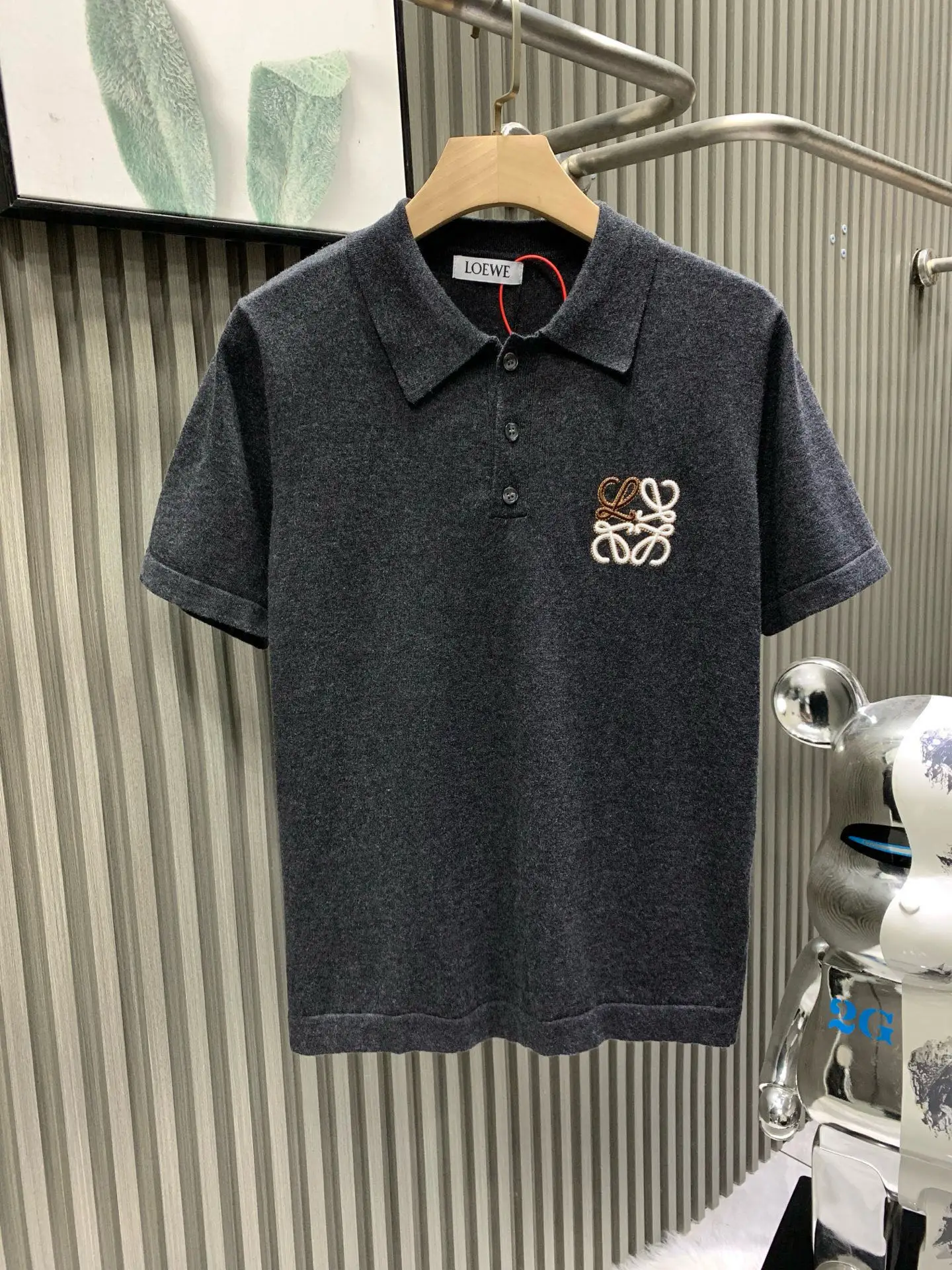 Anagram Embroidered Cotton-Piqué Polo Shirt D20014533
