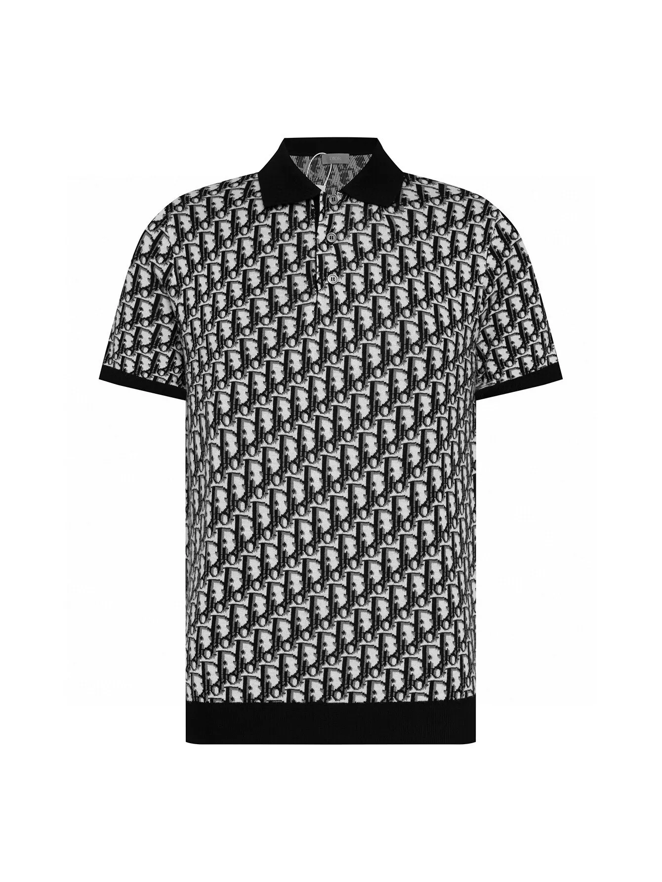 Oblique Jacquard Tencel Knit Polo Shirt D20515680