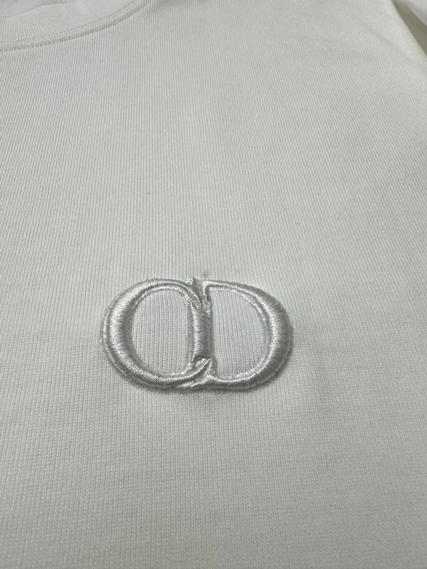 CD Logo Embroidered Heavyweight Cotton T-Shirt D21023558 — view 7