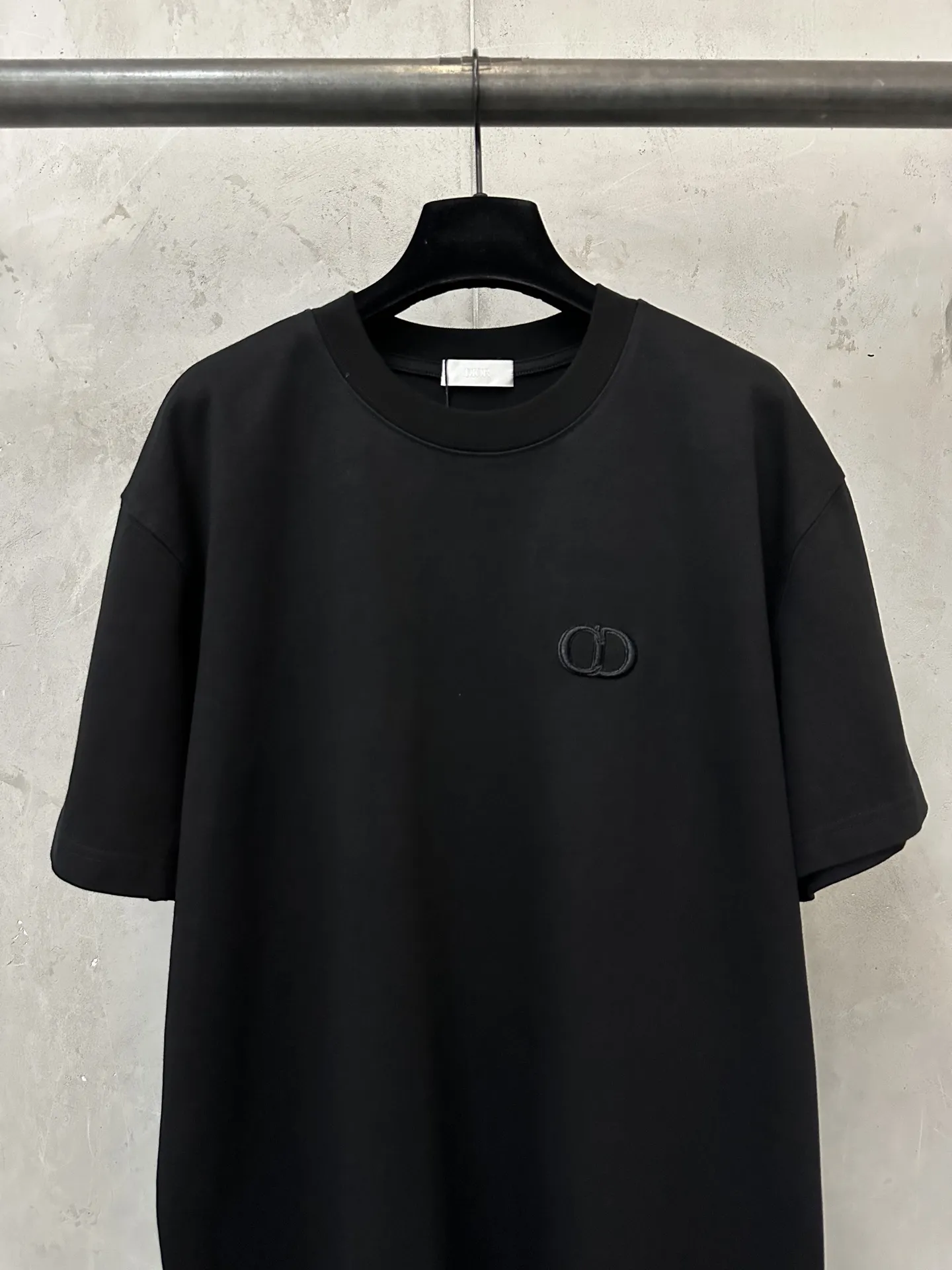 CD Logo Embroidered Heavyweight Cotton T-Shirt D21023559 — view 3