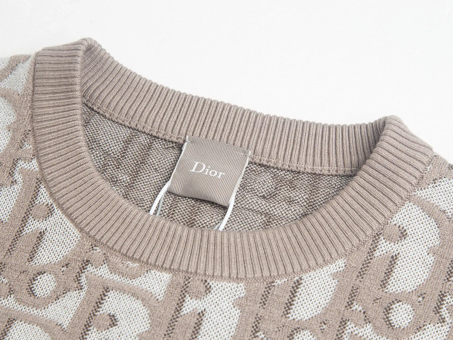 Oblique Jacquard Wool-Blend Knit T-Shirt D21011465 — view 4