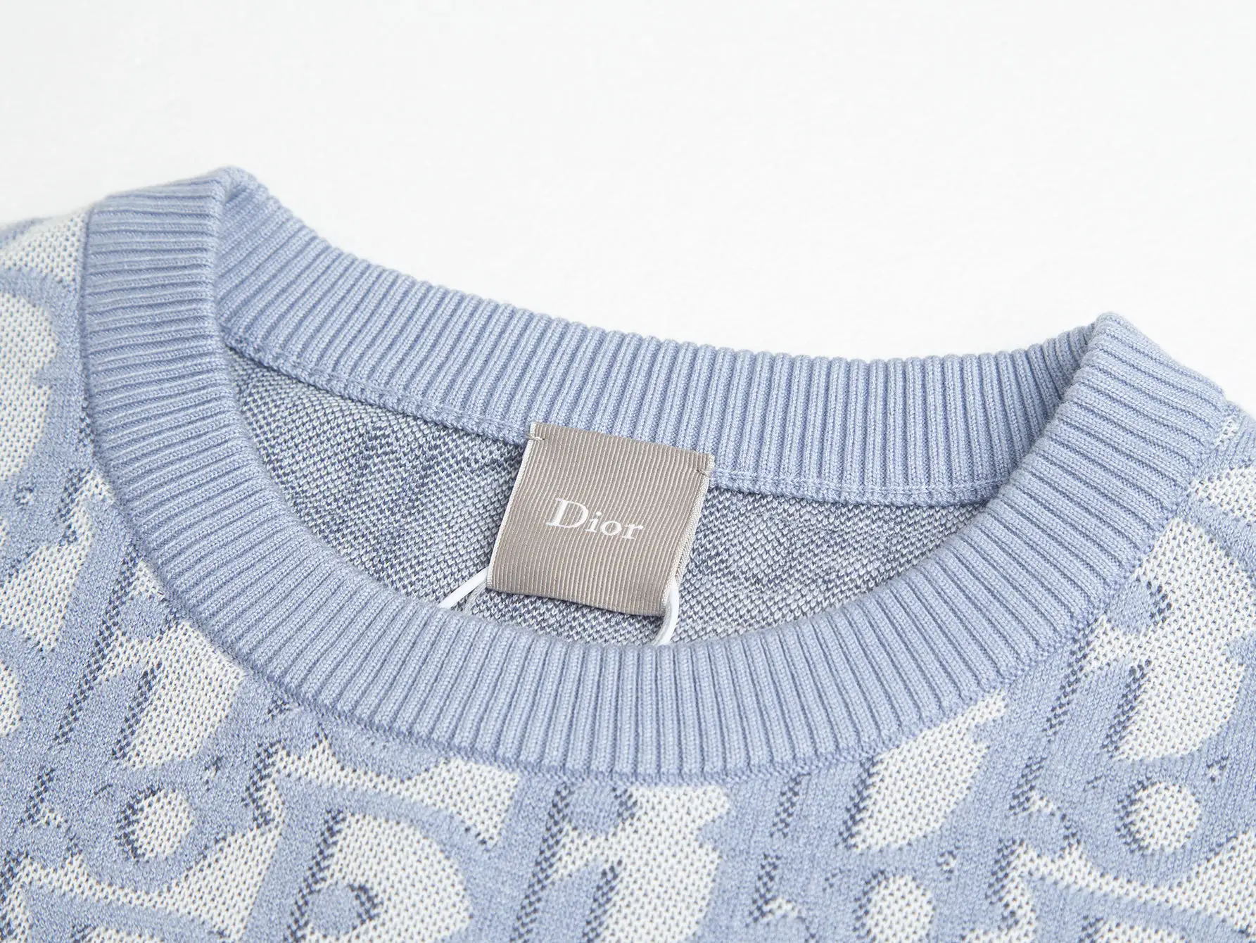 Oblique Jacquard Wool-Blend Knit T-Shirt D21011466 — view 3