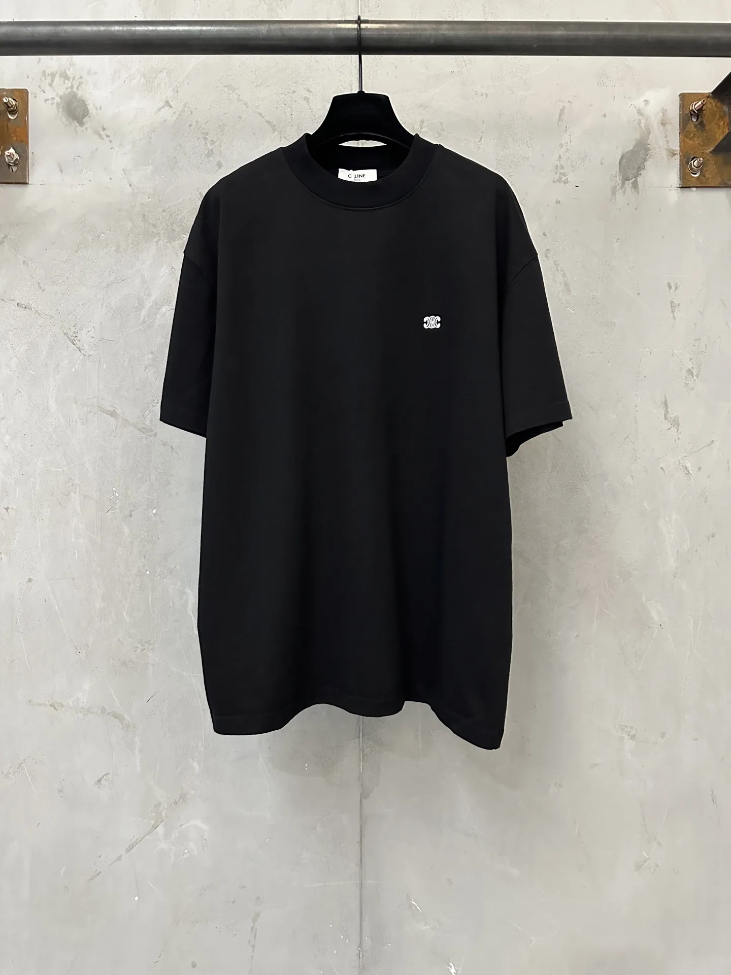 Triomphe Logo Embroidered Heavyweight Cotton T-Shirt D21020228
