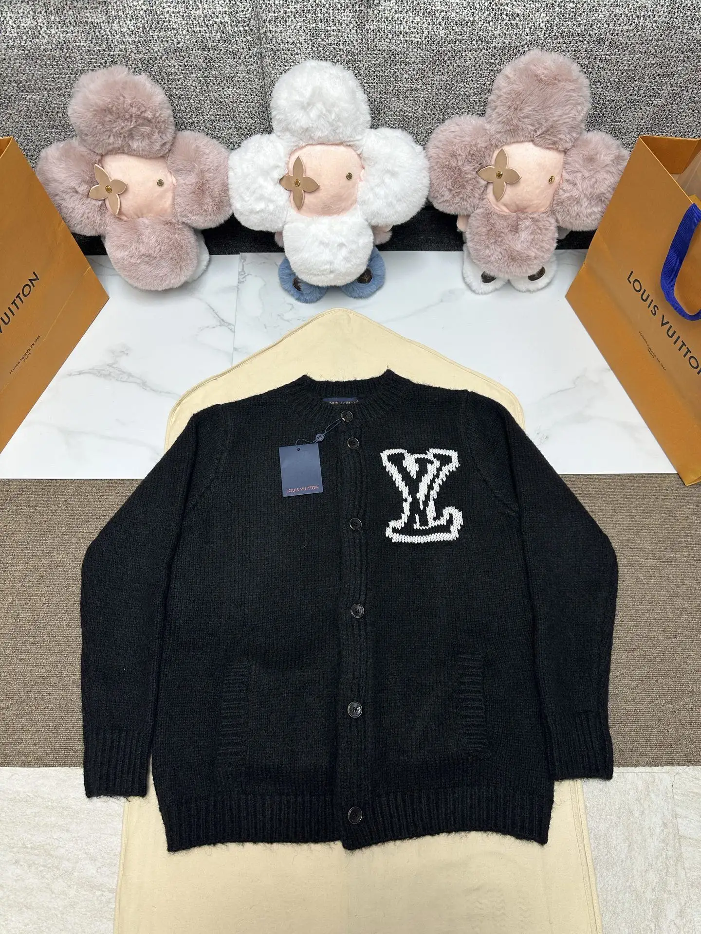 Logo Intarsia Wool-Blend Cardigan D22016392