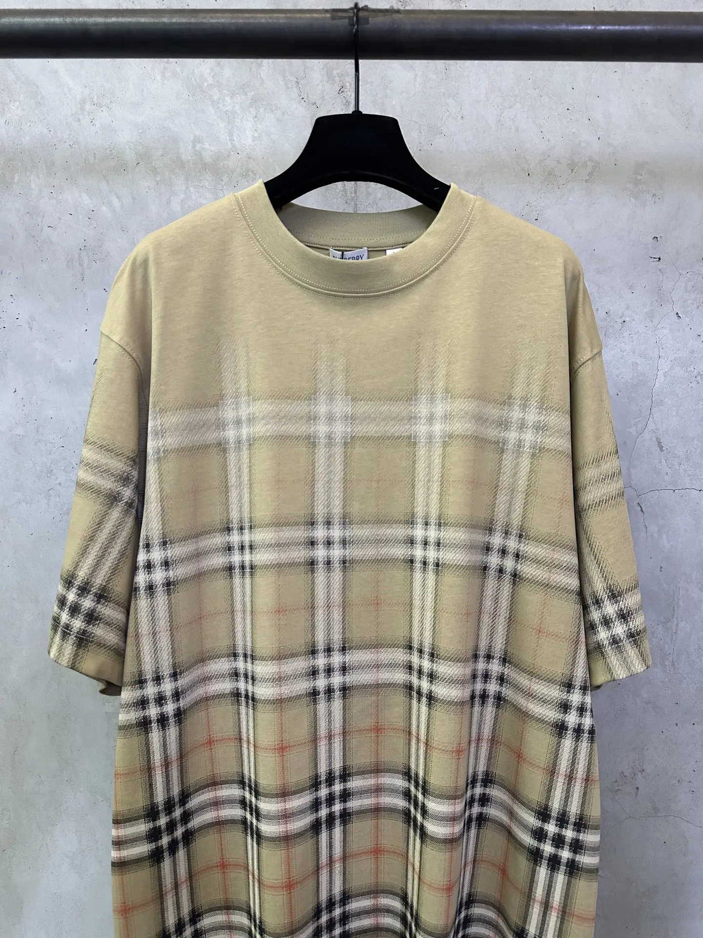 Check Print Cotton Jersey T-Shirt D22015721 — view 3