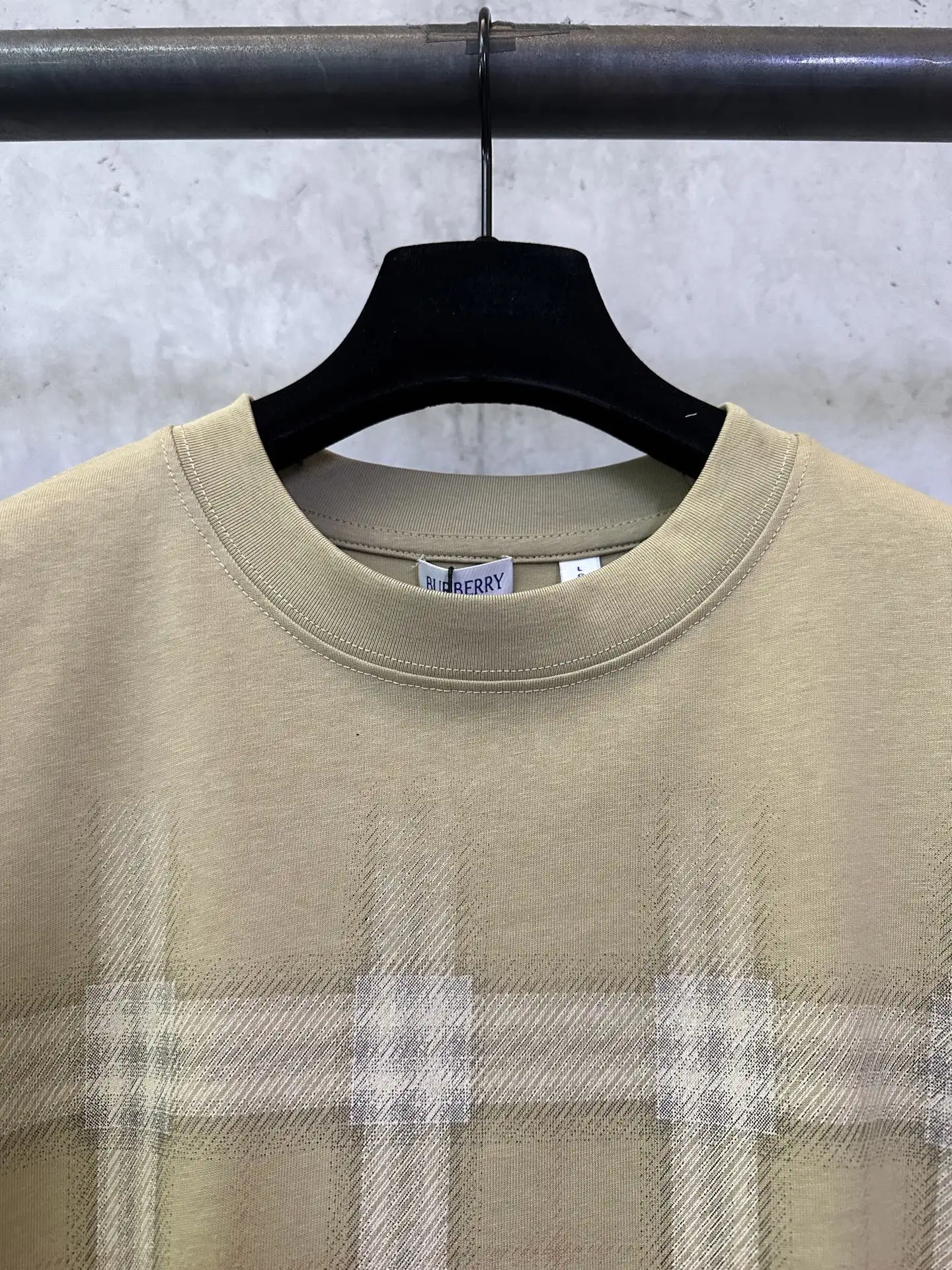 Check Print Cotton Jersey T-Shirt D22015721 — view 7