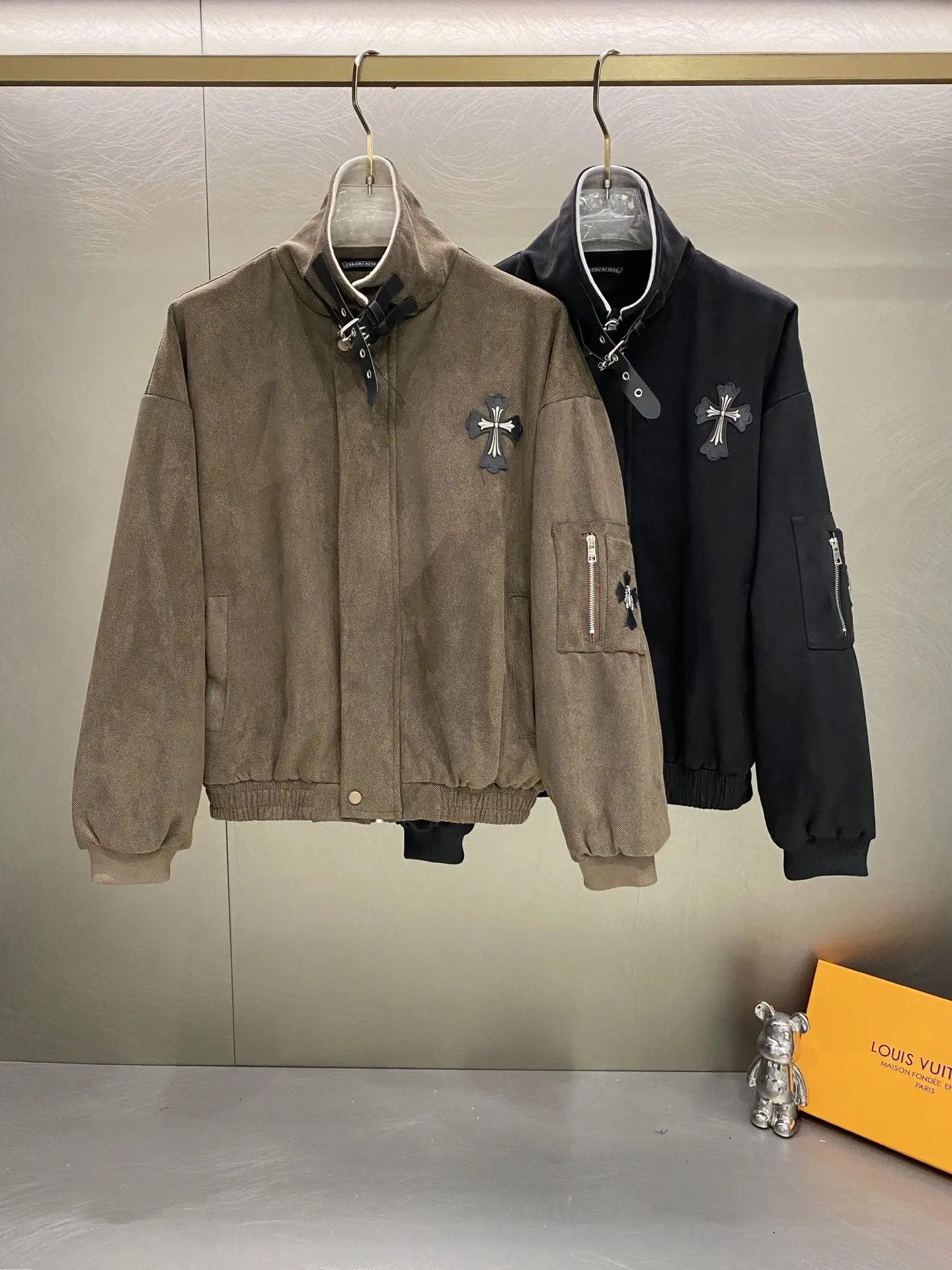 Chrome Hearts Cross Patch Suede Harrington Jacket D22019620
