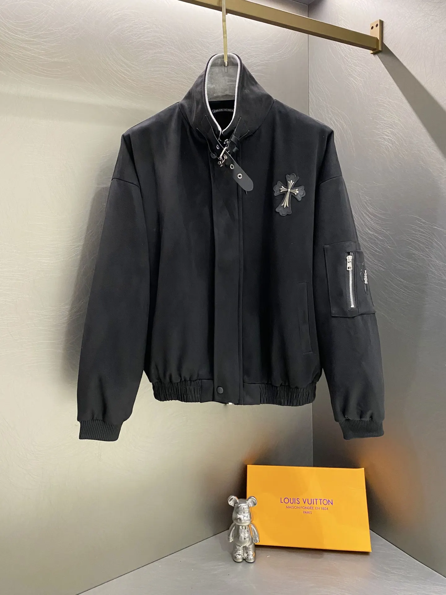 Chrome Hearts Cross Patch Suede Harrington Jacket D22019620 — view 3