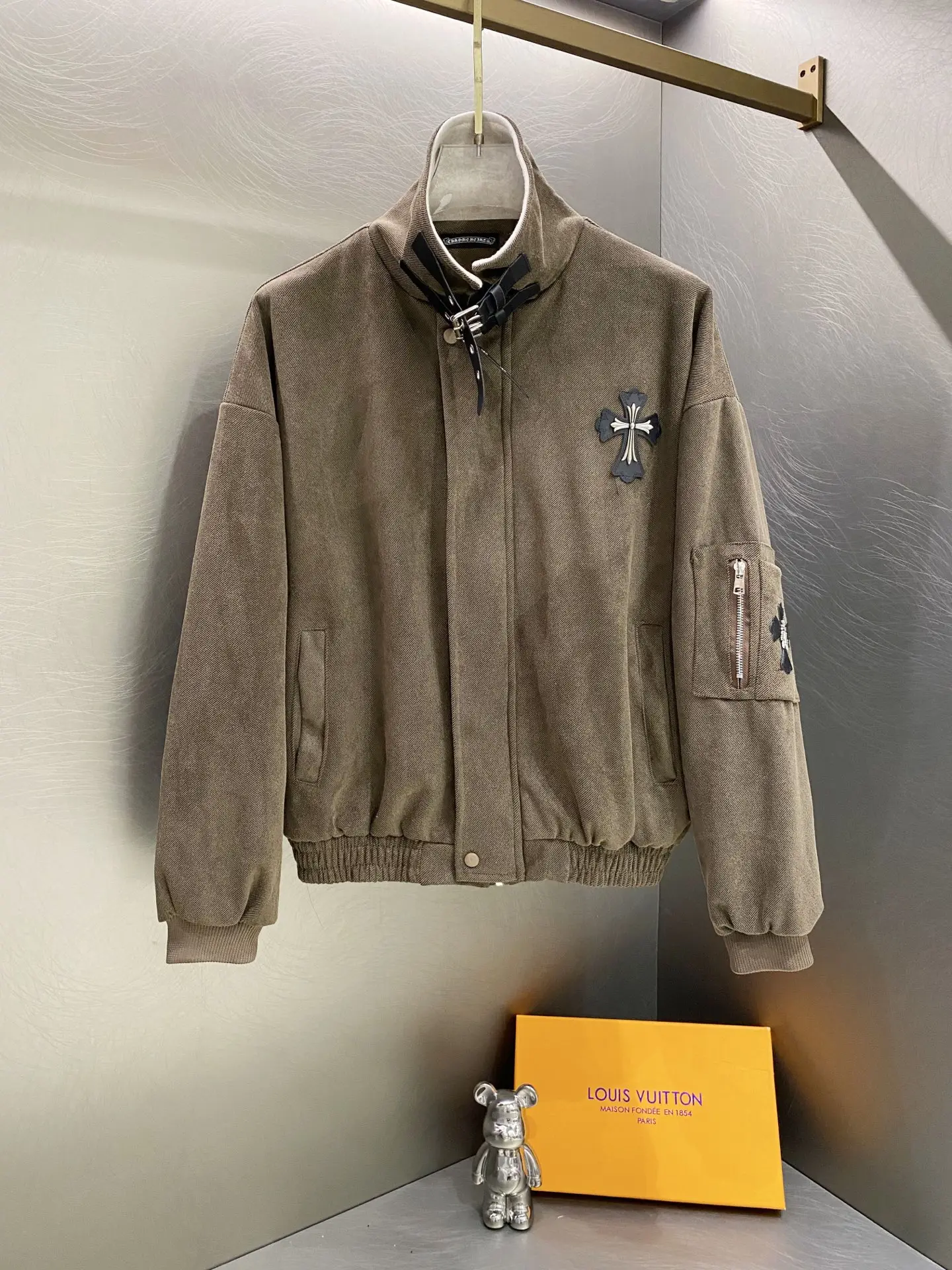 Chrome Hearts Cross Patch Suede Harrington Jacket D22019620 — view 5