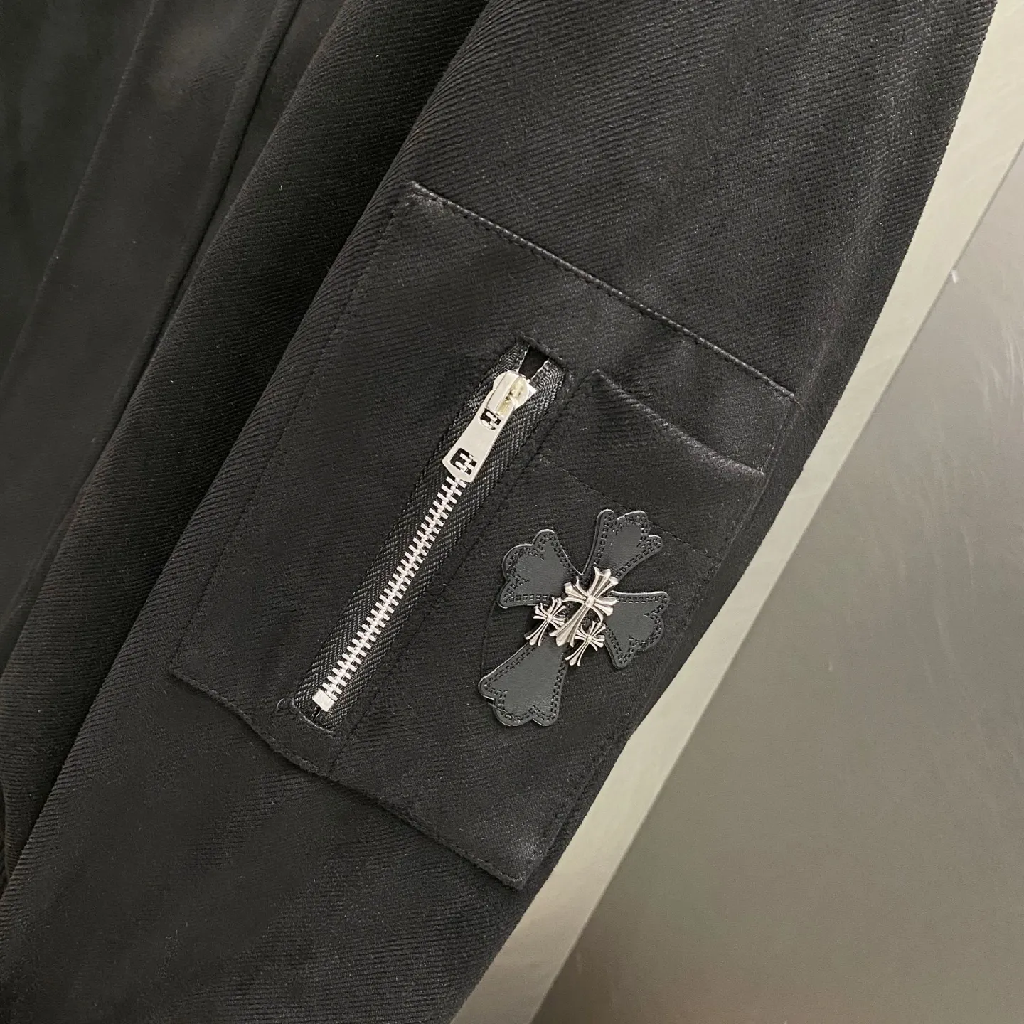Chrome Hearts Cross Patch Suede Harrington Jacket D22019620 — view 11