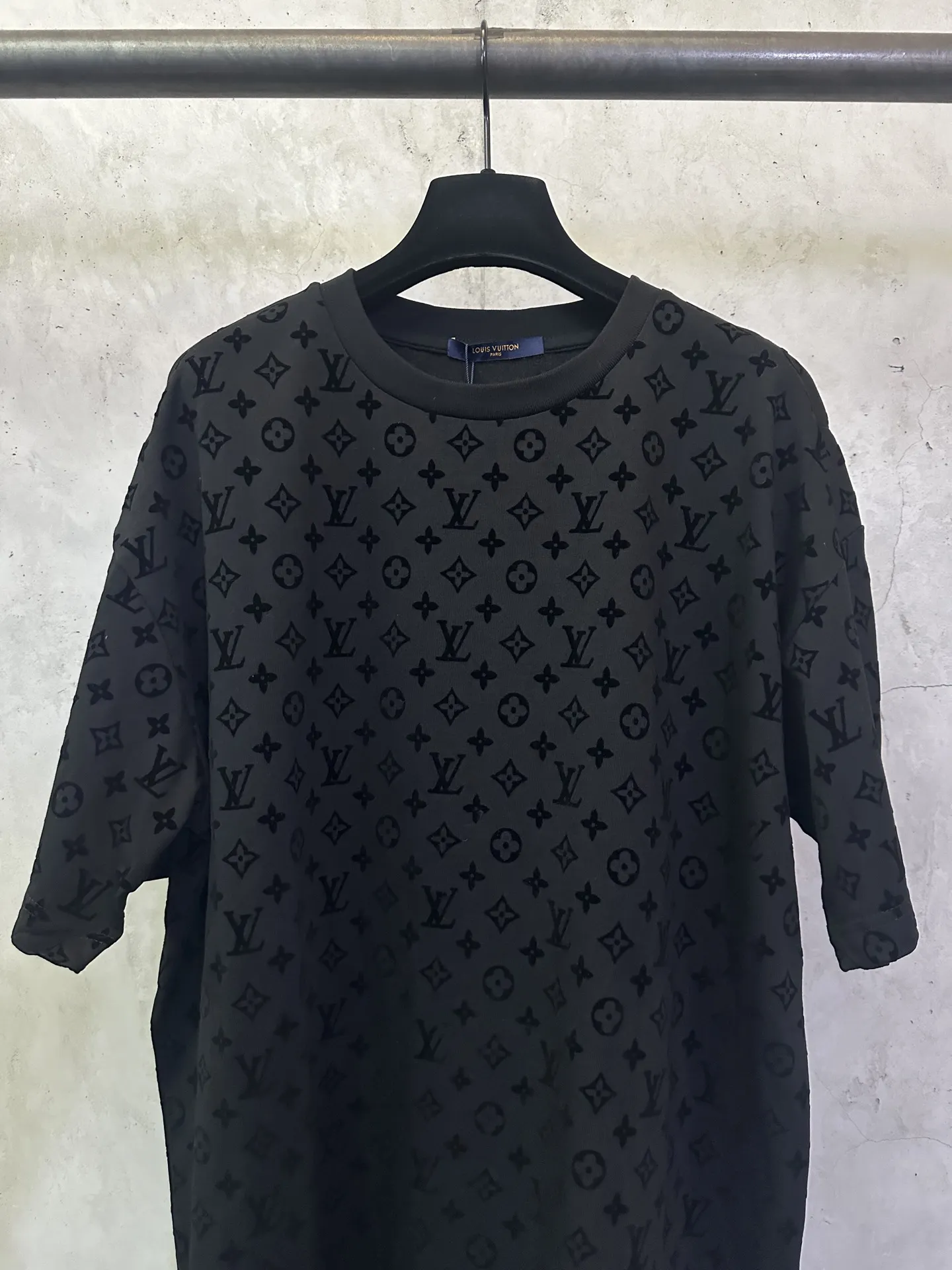 Monogram Flocked Cotton T-Shirt D22012839 — view 3