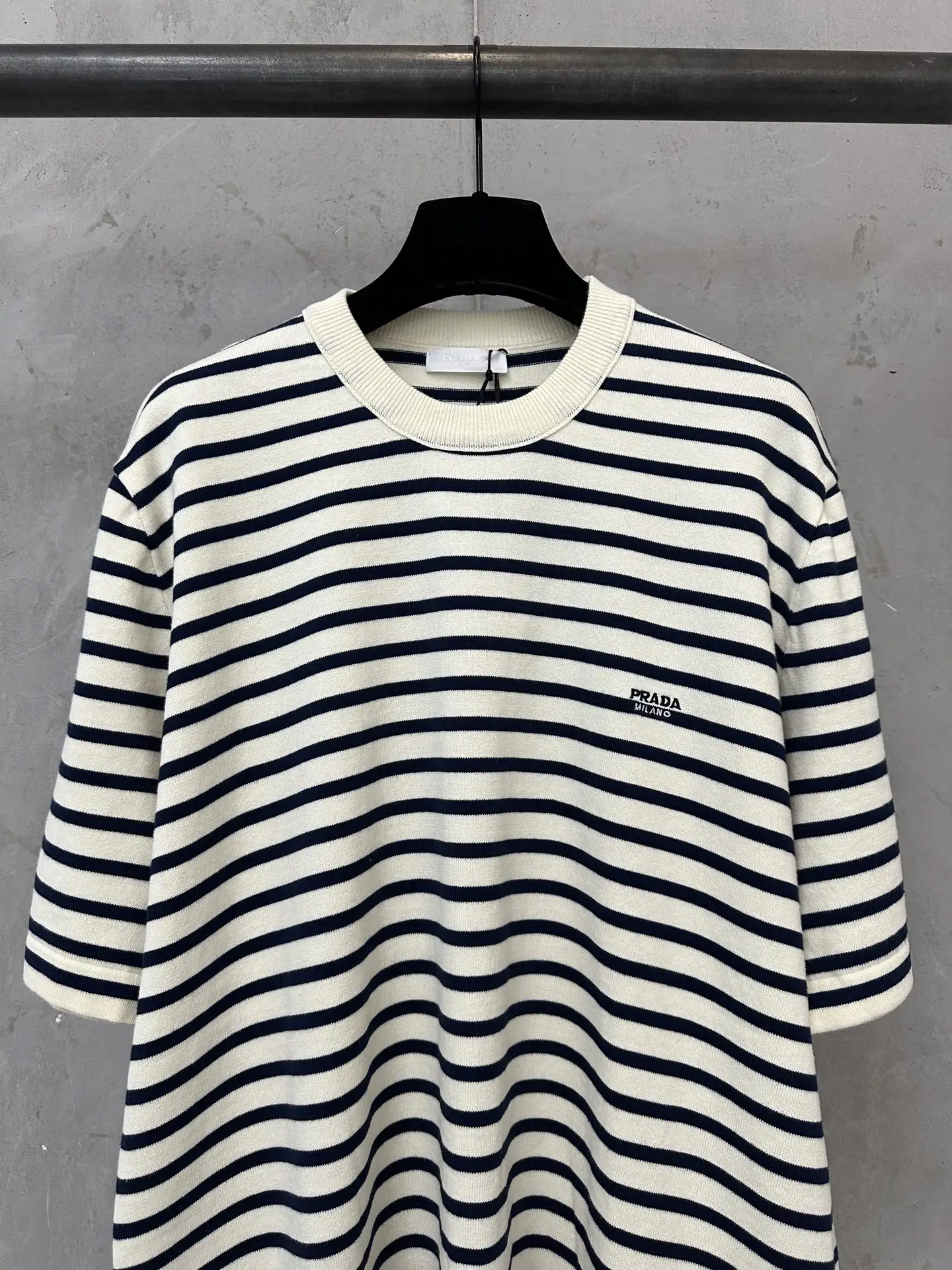 Striped Wool-Blend Knit T-Shirt D22011614 — view 3