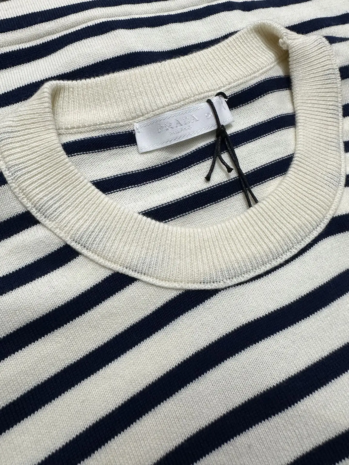 Striped Wool-Blend Knit T-Shirt D22011614 — view 5