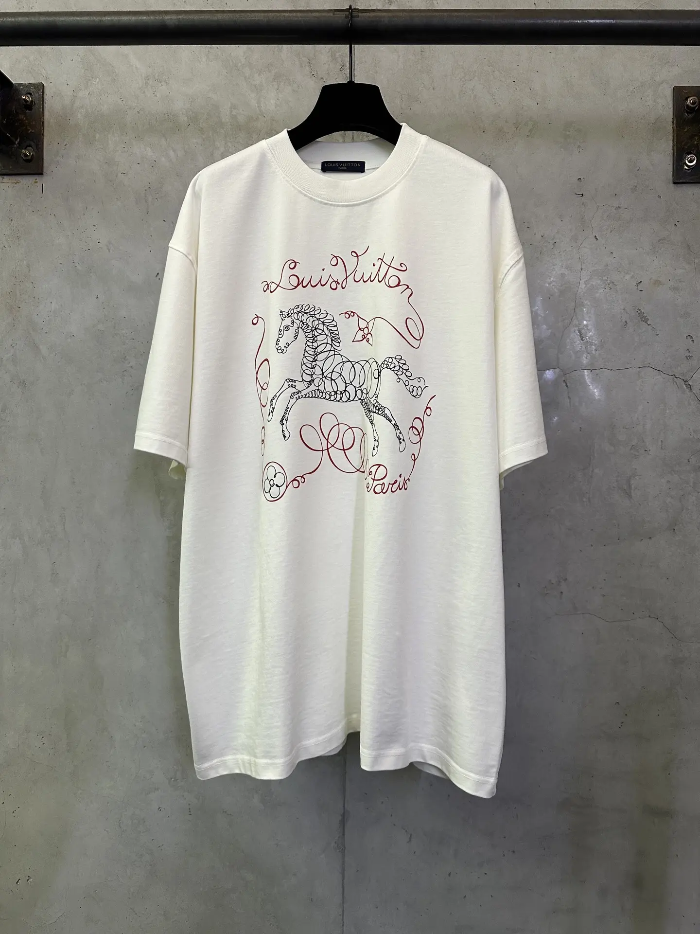 Horse Graphic Print Heavyweight Cotton T-Shirt D22015688