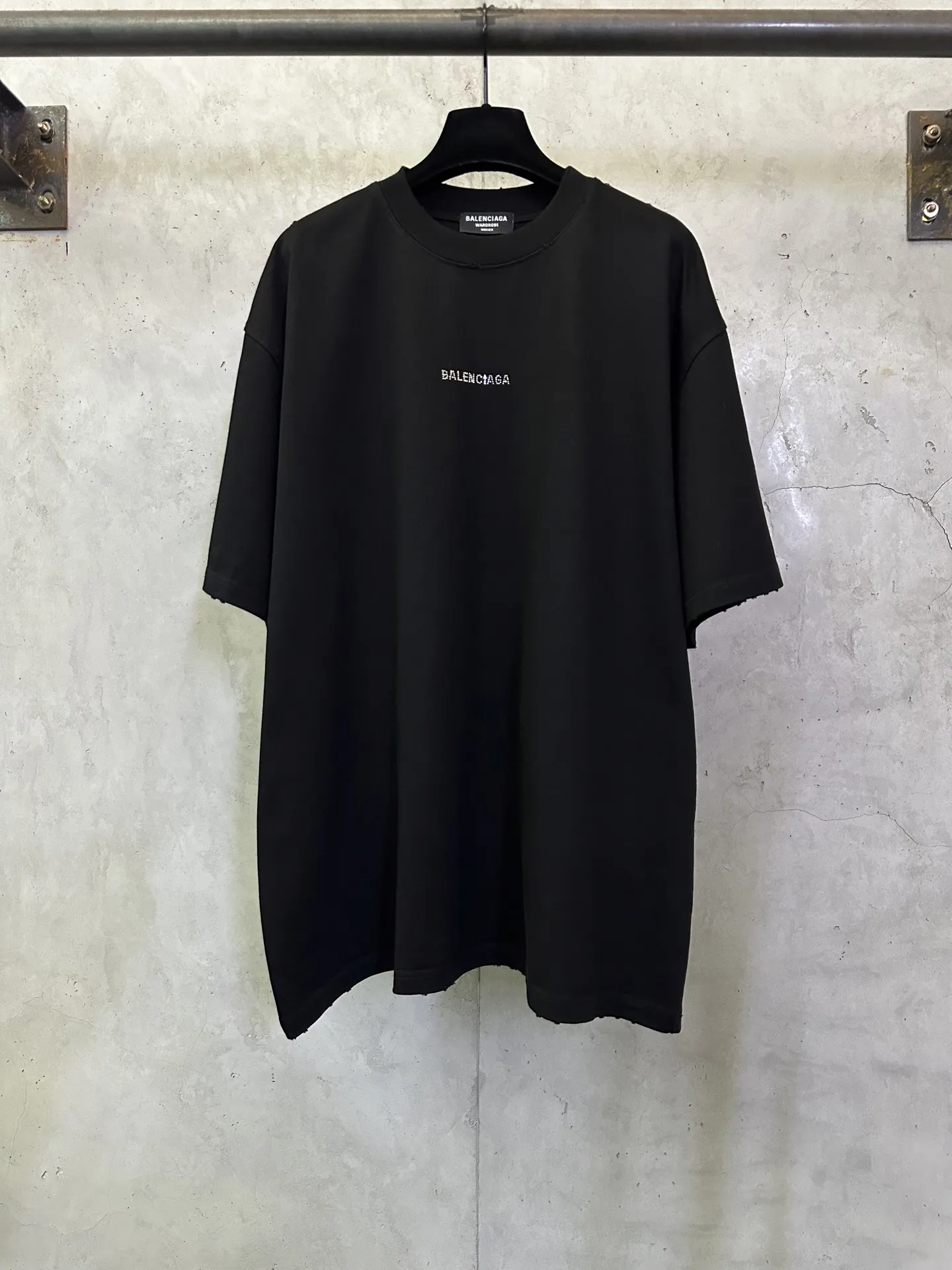 Rhinestone Logo Heavyweight Cotton T-Shirt D22515708