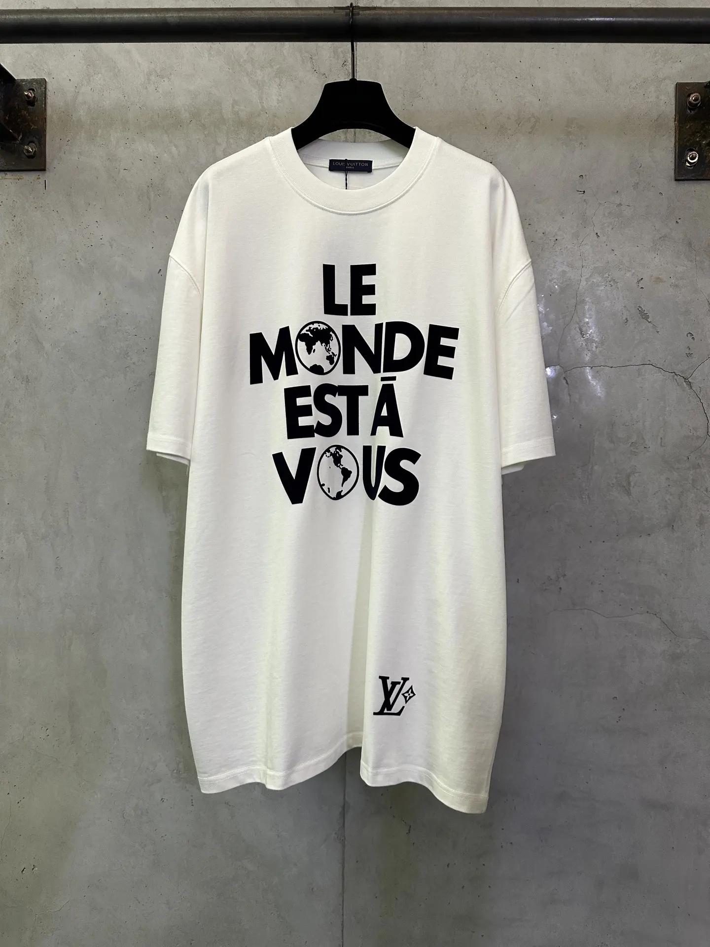 Logo Flocked Heavyweight Cotton T-Shirt D22512906