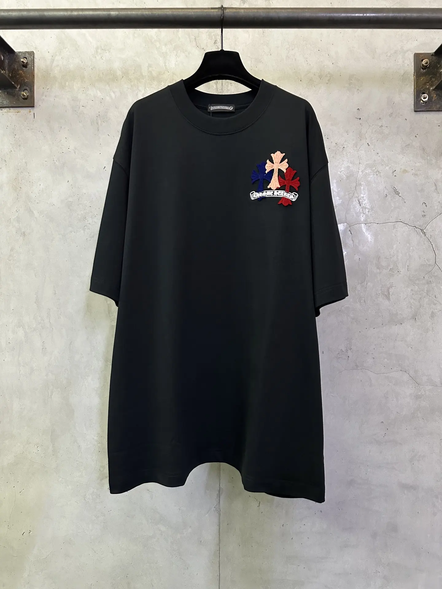 Cross Embroidery Heavyweight Cotton T-Shirt D23012834