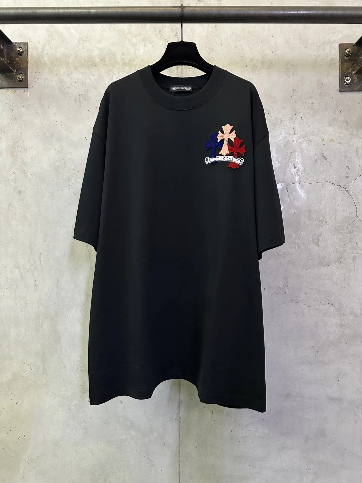 Cross Embroidery Heavyweight Cotton T-Shirt D23012834