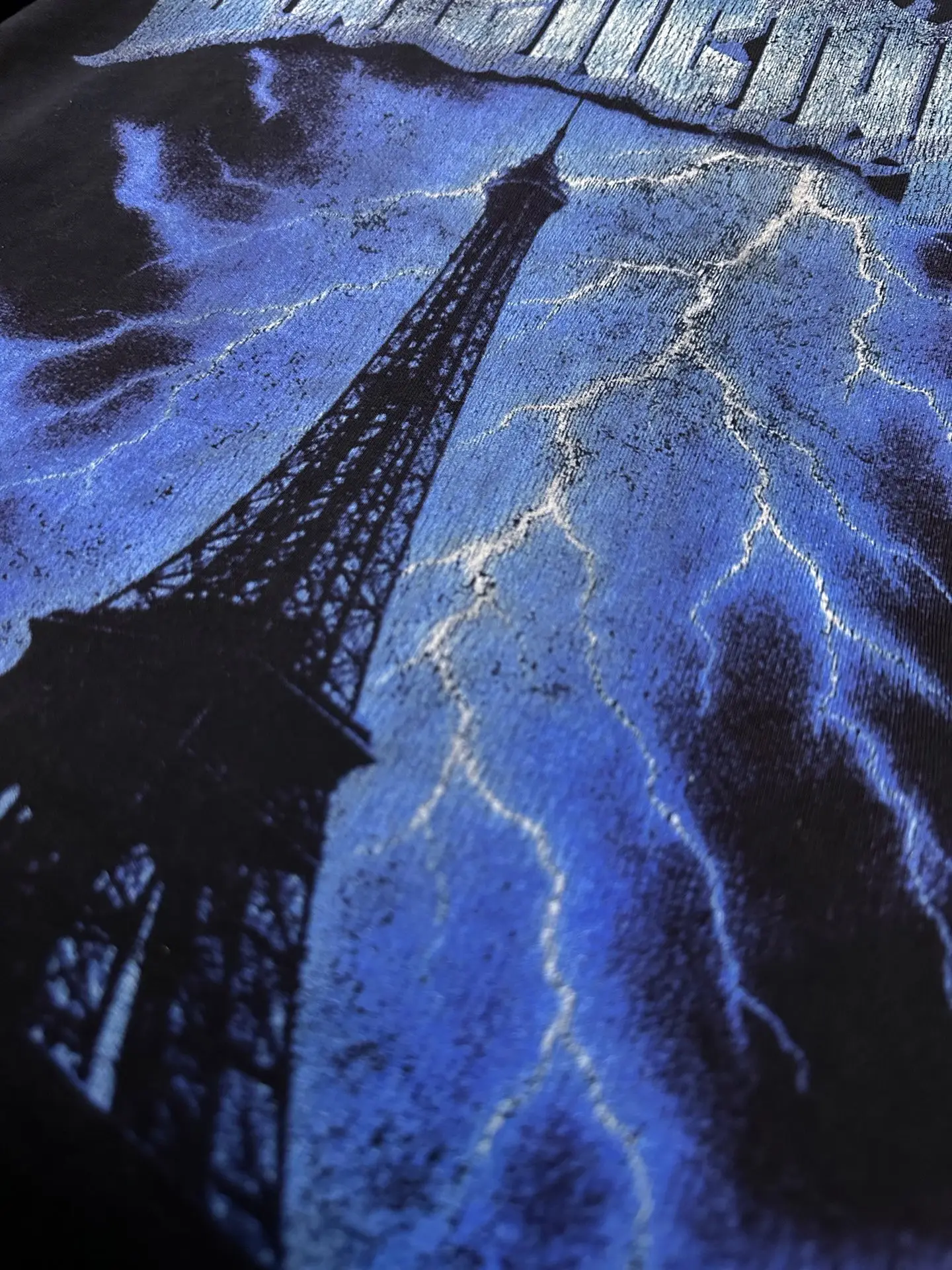 Eiffel Tower Lightning Print Oversized T-Shirt D23512802 — view 8