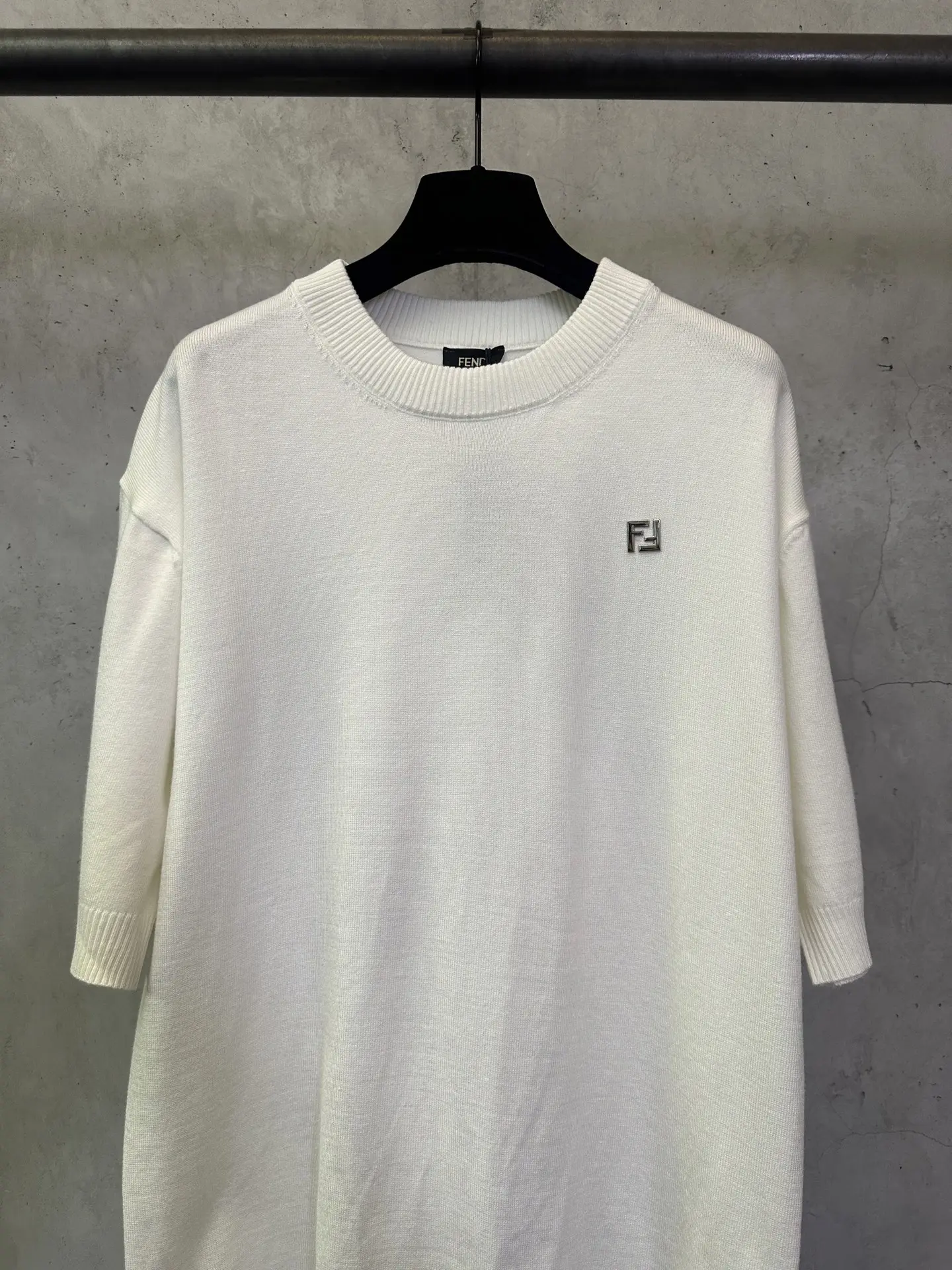 Logo-Embellished Wool and Cotton-Blend Knit T-Shirt D23512841 — view 3