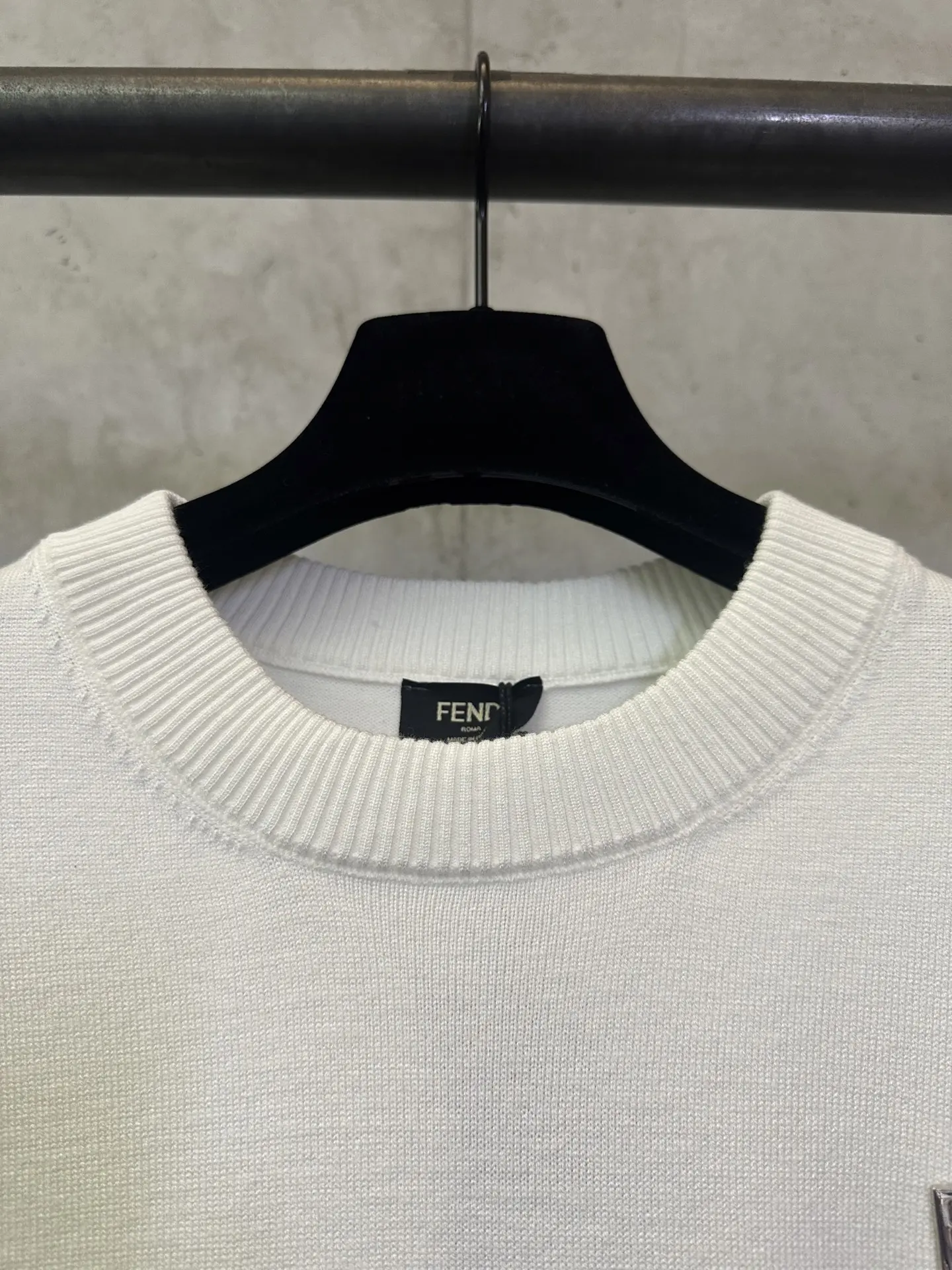 Logo-Embellished Wool and Cotton-Blend Knit T-Shirt D23512841 — view 7
