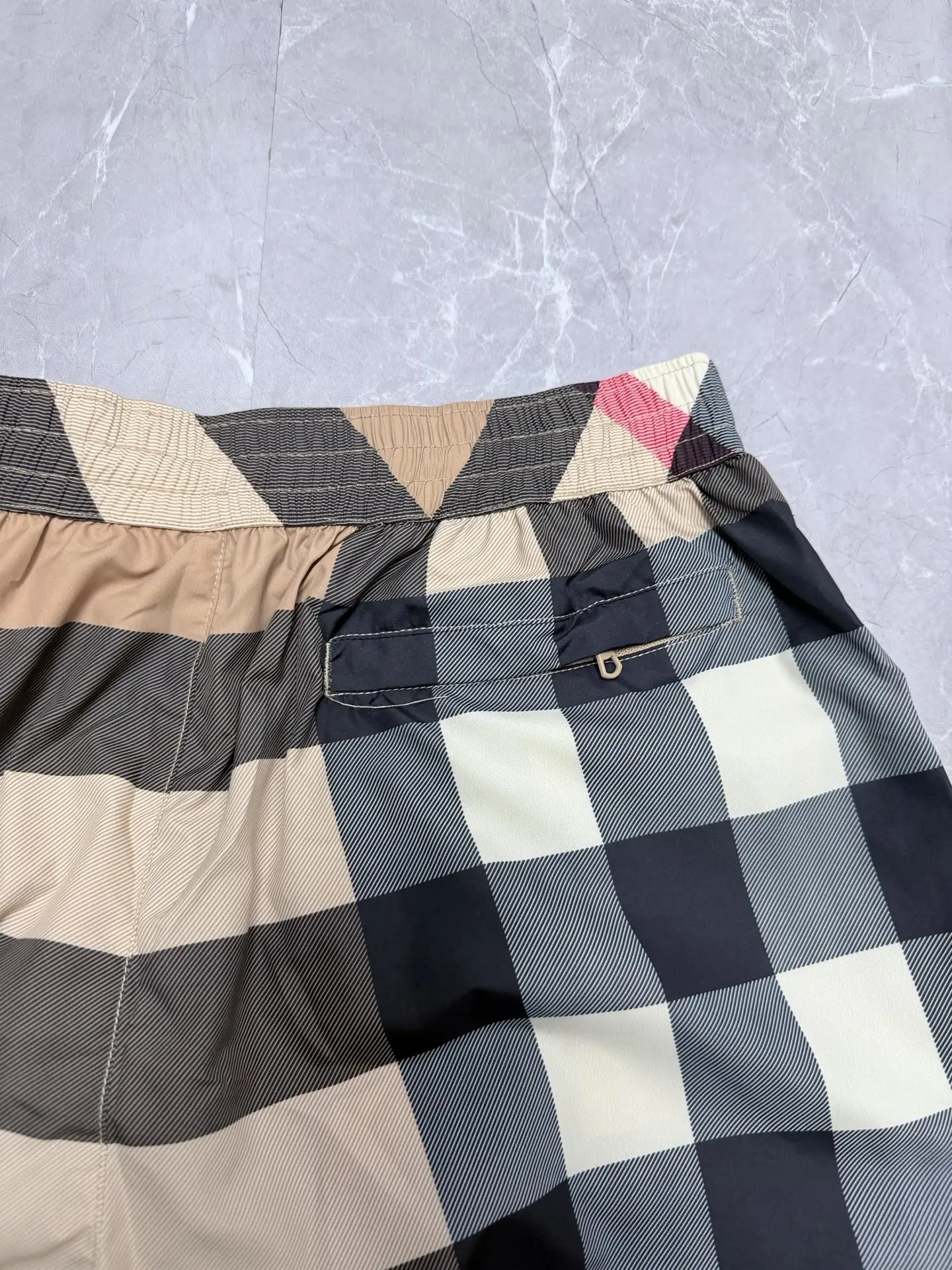Check Print Drawstring Swim Shorts D23519141 — view 8