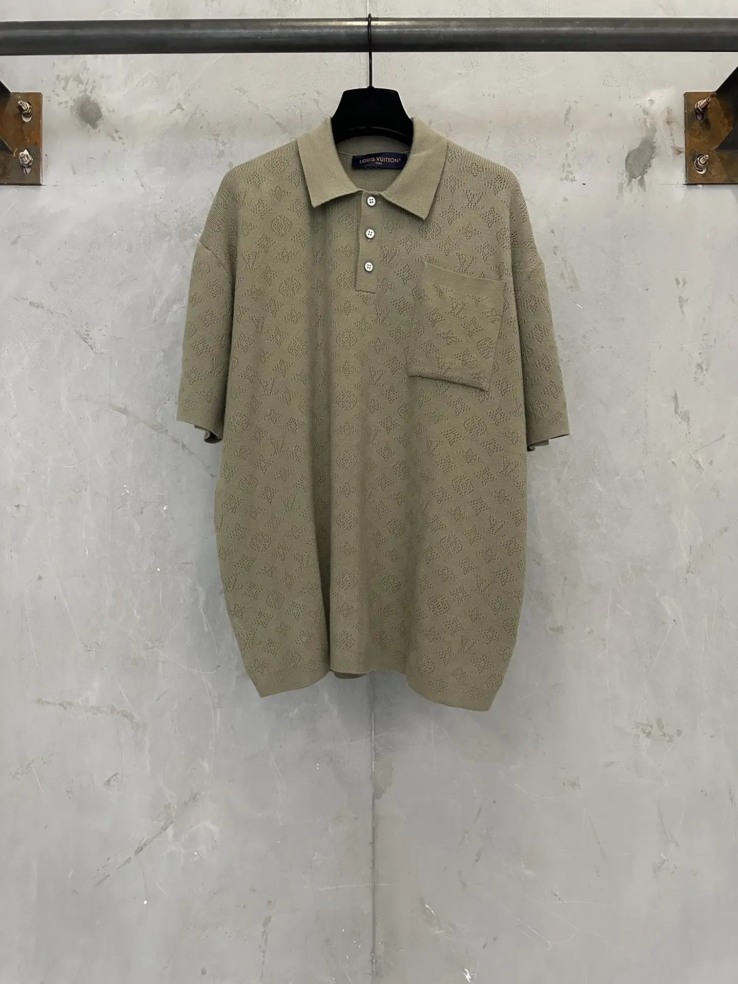 Monogram Pointelle Knit Polo Shirt D24012301