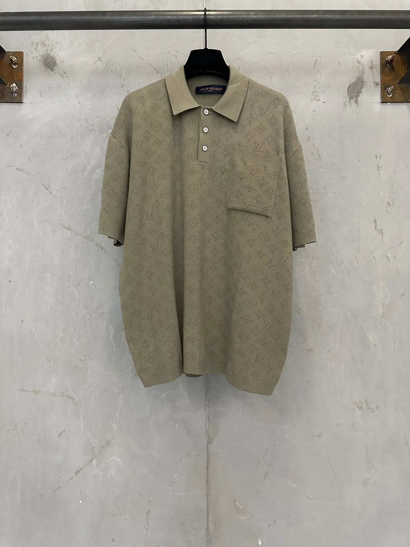 Monogram Pointelle Knit Polo Shirt D24012301