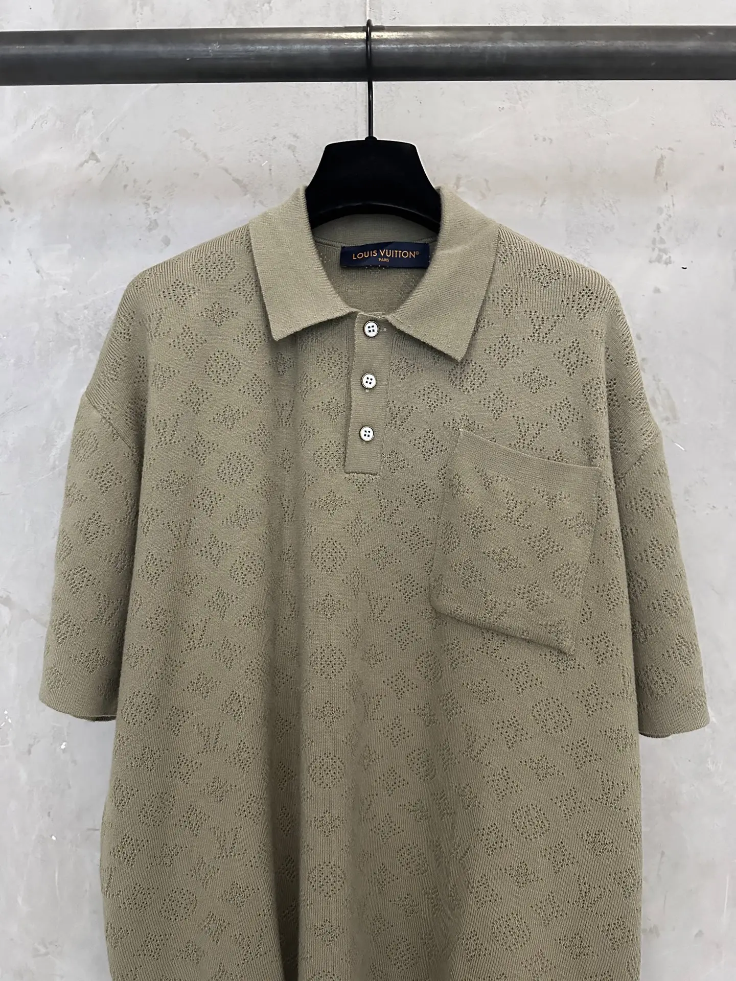 Monogram Pointelle Knit Polo Shirt D24012301 — view 3