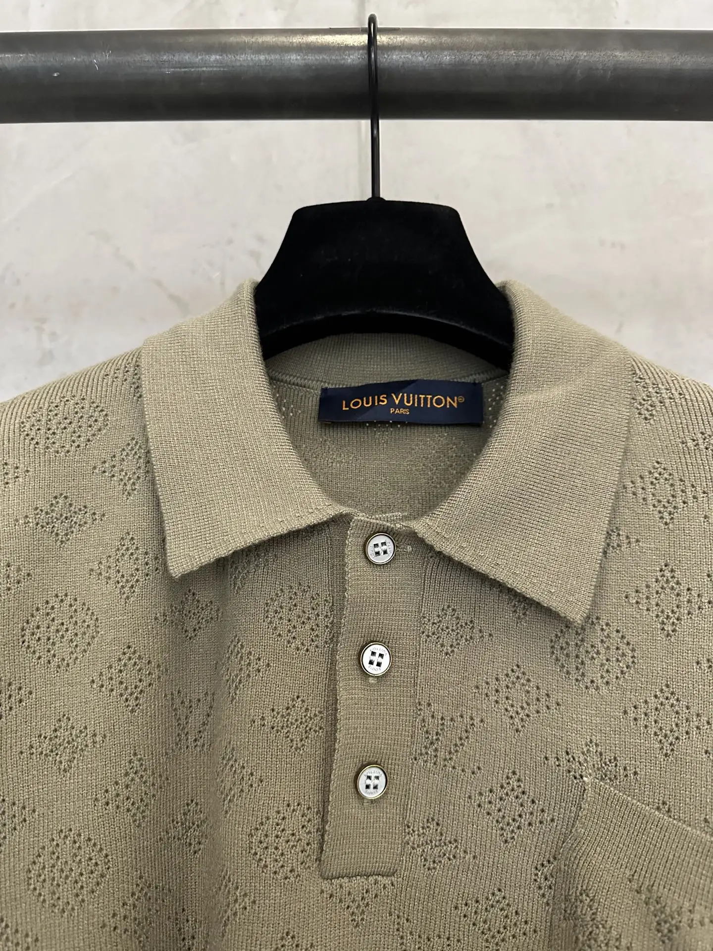 Monogram Pointelle Knit Polo Shirt D24012301 — view 7