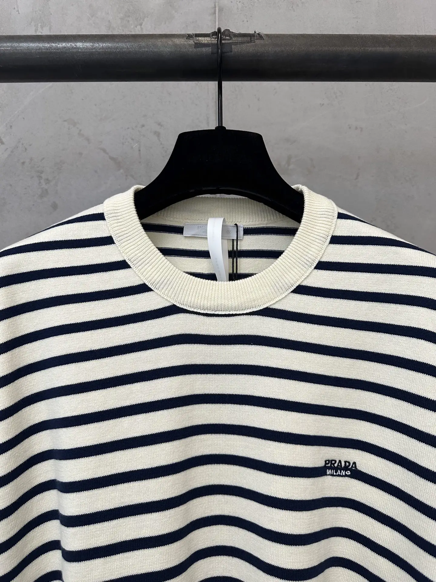 Striped Wool-Blend Knit T-Shirt D24020207 — view 5