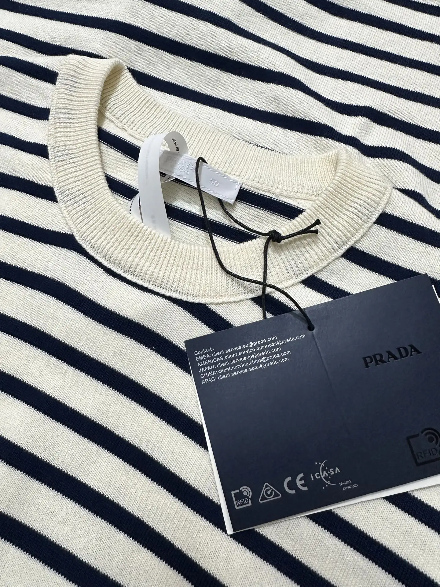 Striped Wool-Blend Knit T-Shirt D24020207 — view 6