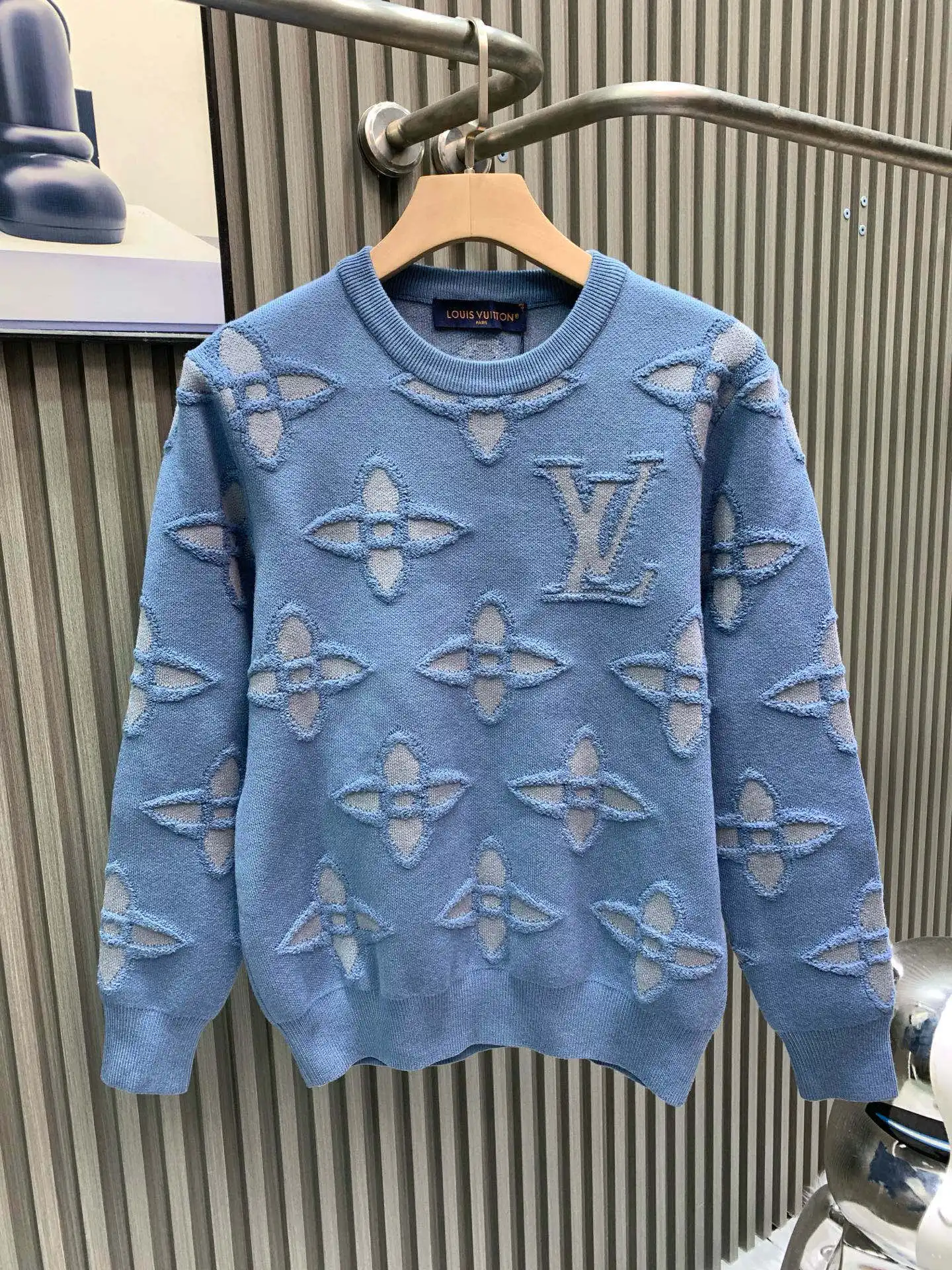 Monogram Jacquard Knit Crew-Neck Sweater D24014543