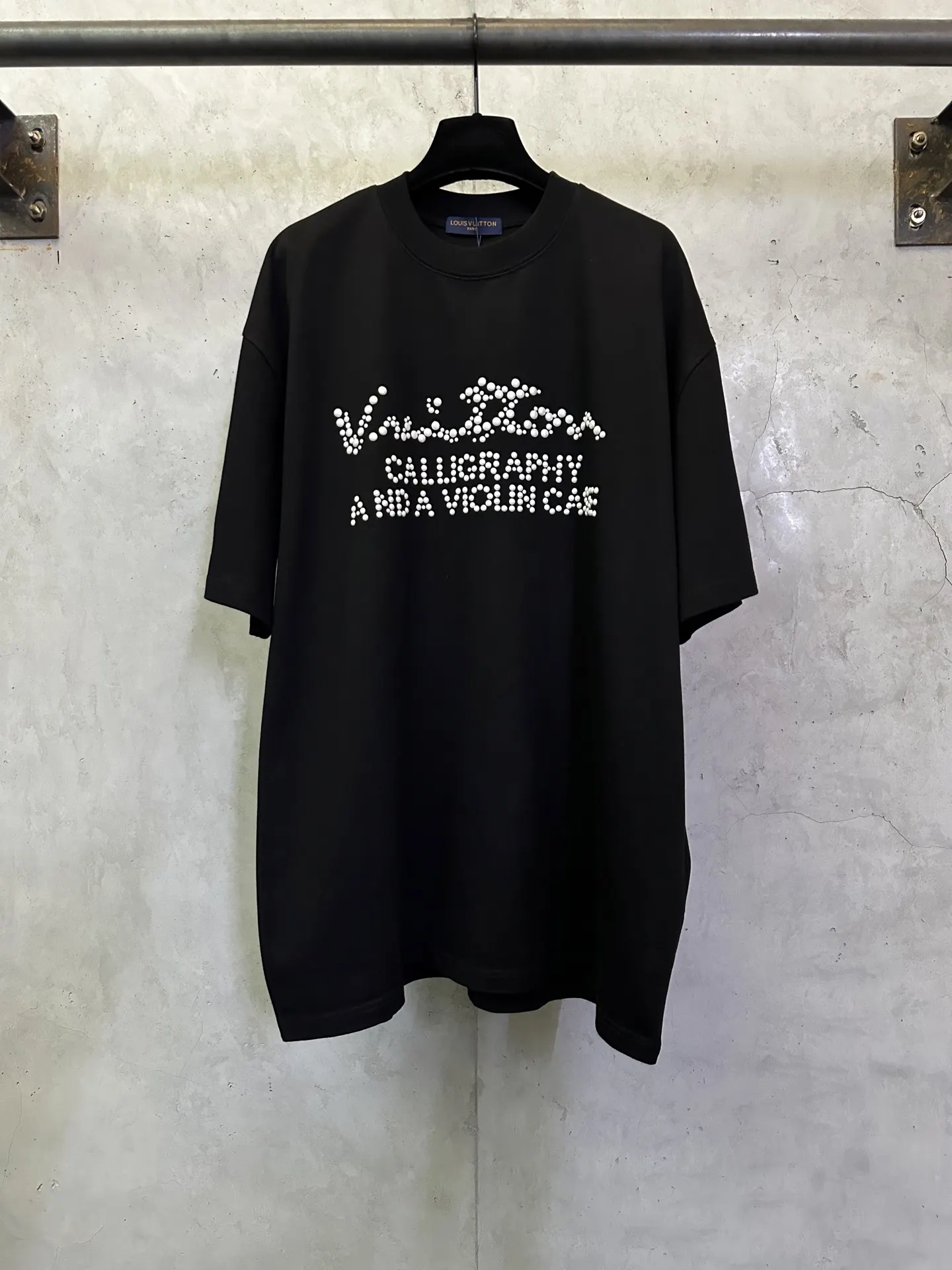 Pearl Logo Calligraphy Cotton T-Shirt D24012756