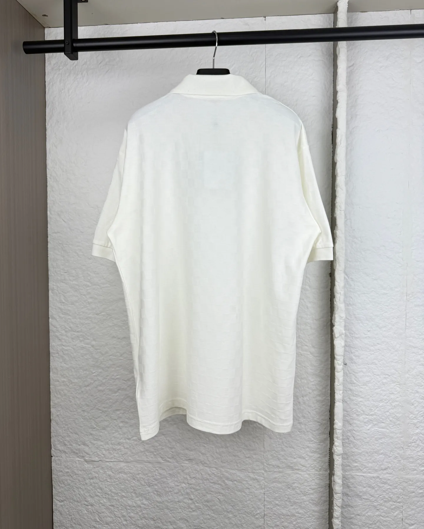 Damier Silk-Cotton Piqué Polo Shirt D24514244 — view 2