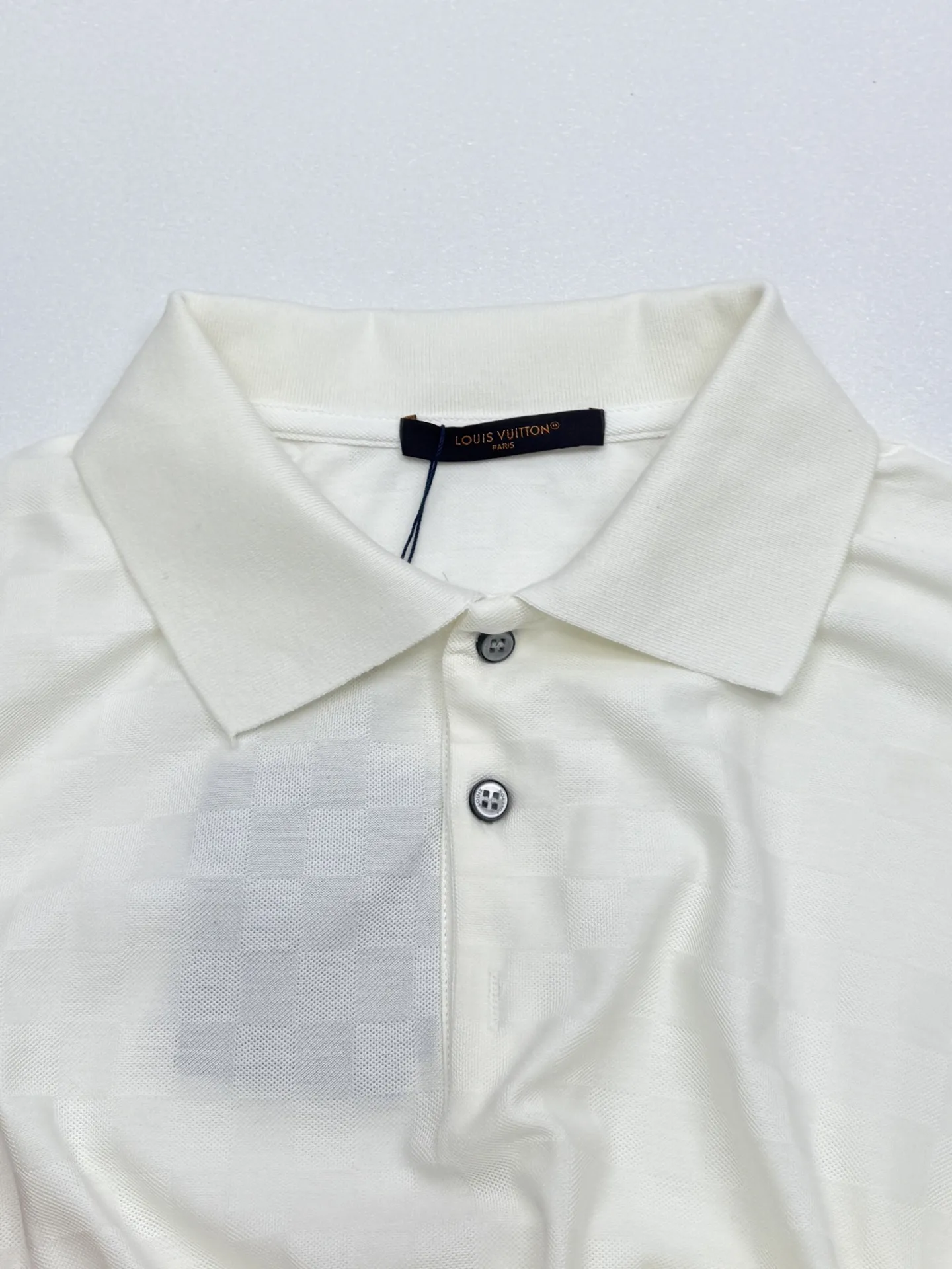 Damier Silk-Cotton Piqué Polo Shirt D24514244 — view 3