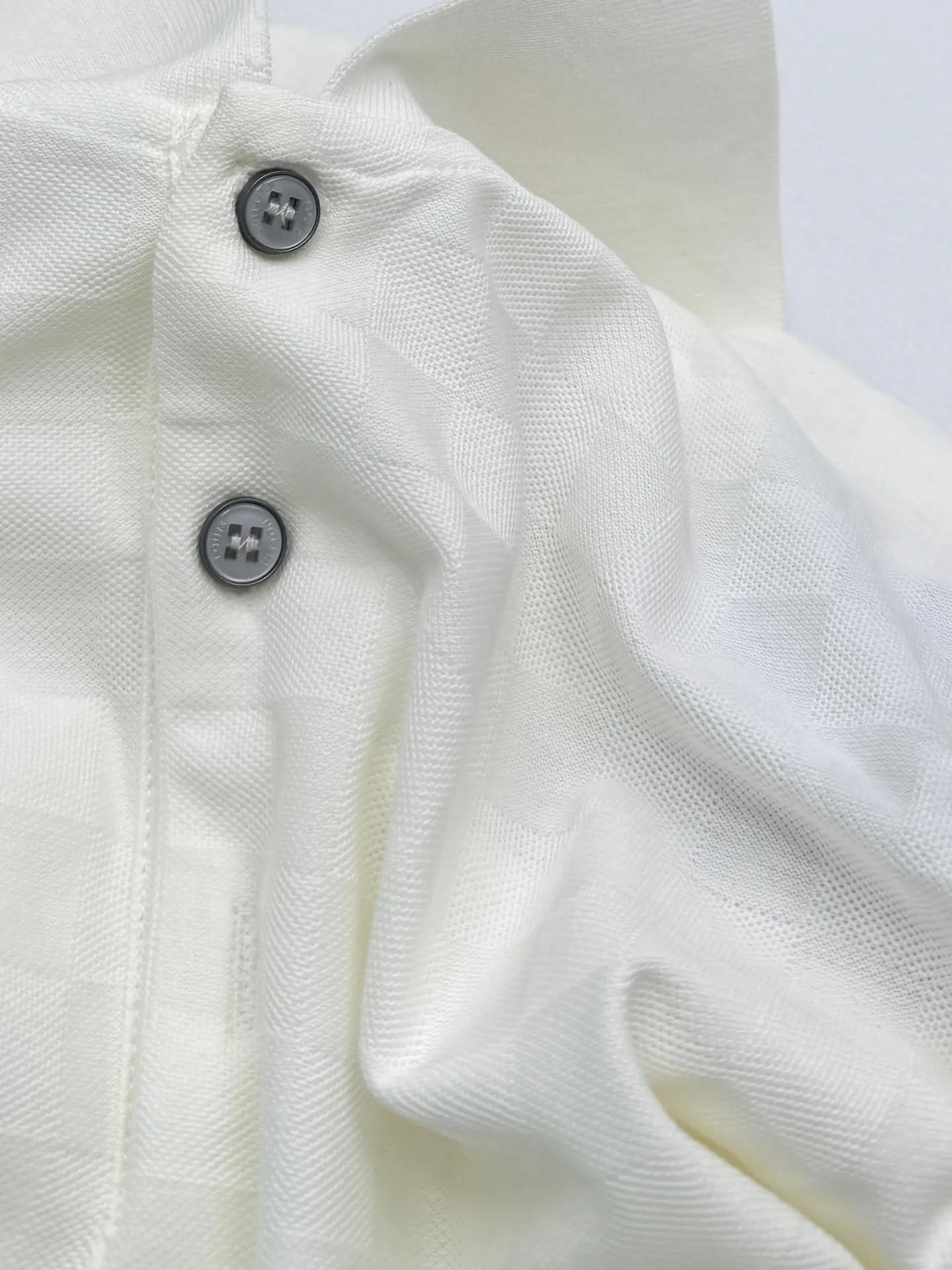 Damier Silk-Cotton Piqué Polo Shirt D24514244 — view 7