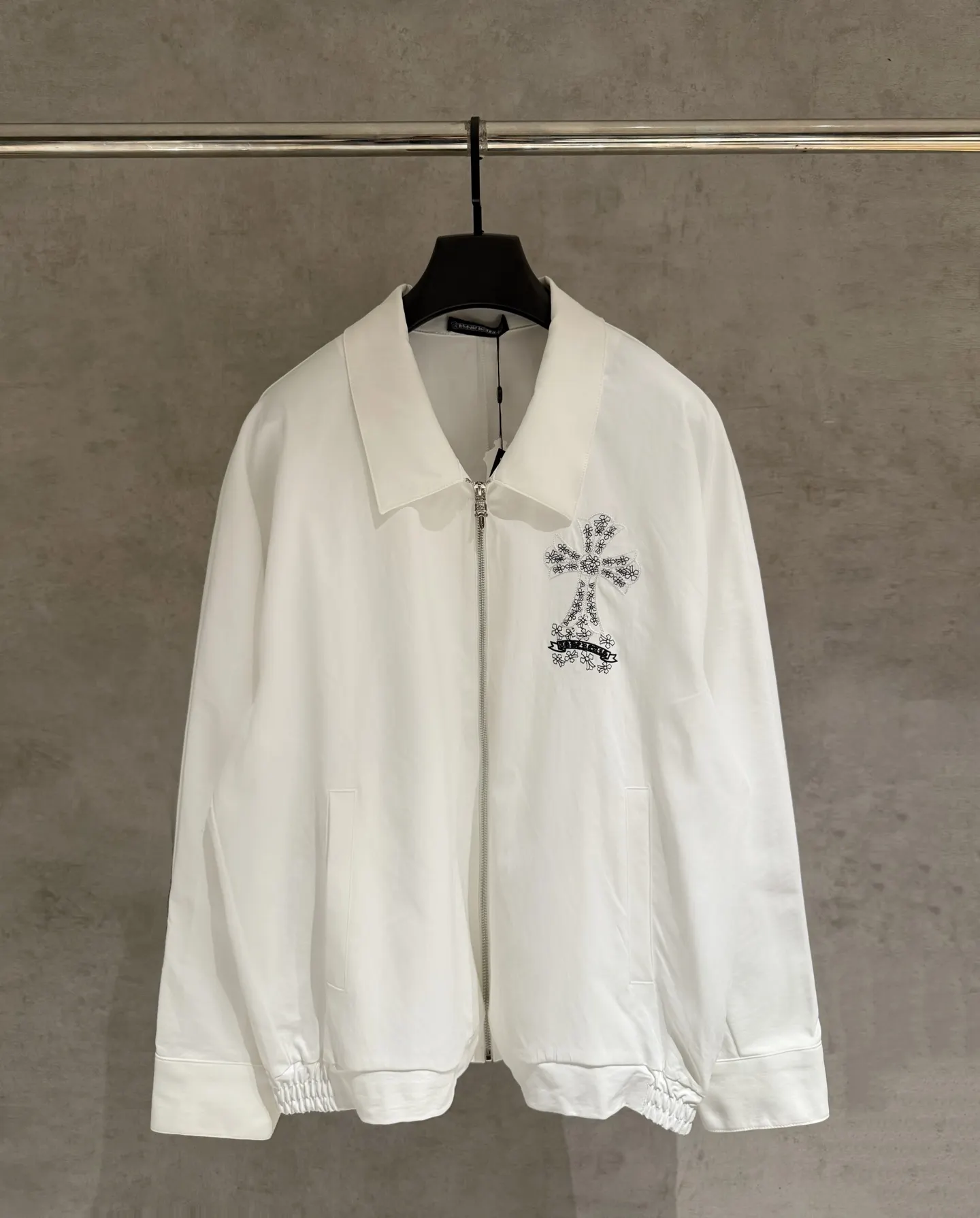 Cross-Embroidered Zip-Up Shirt Jacket D24524968