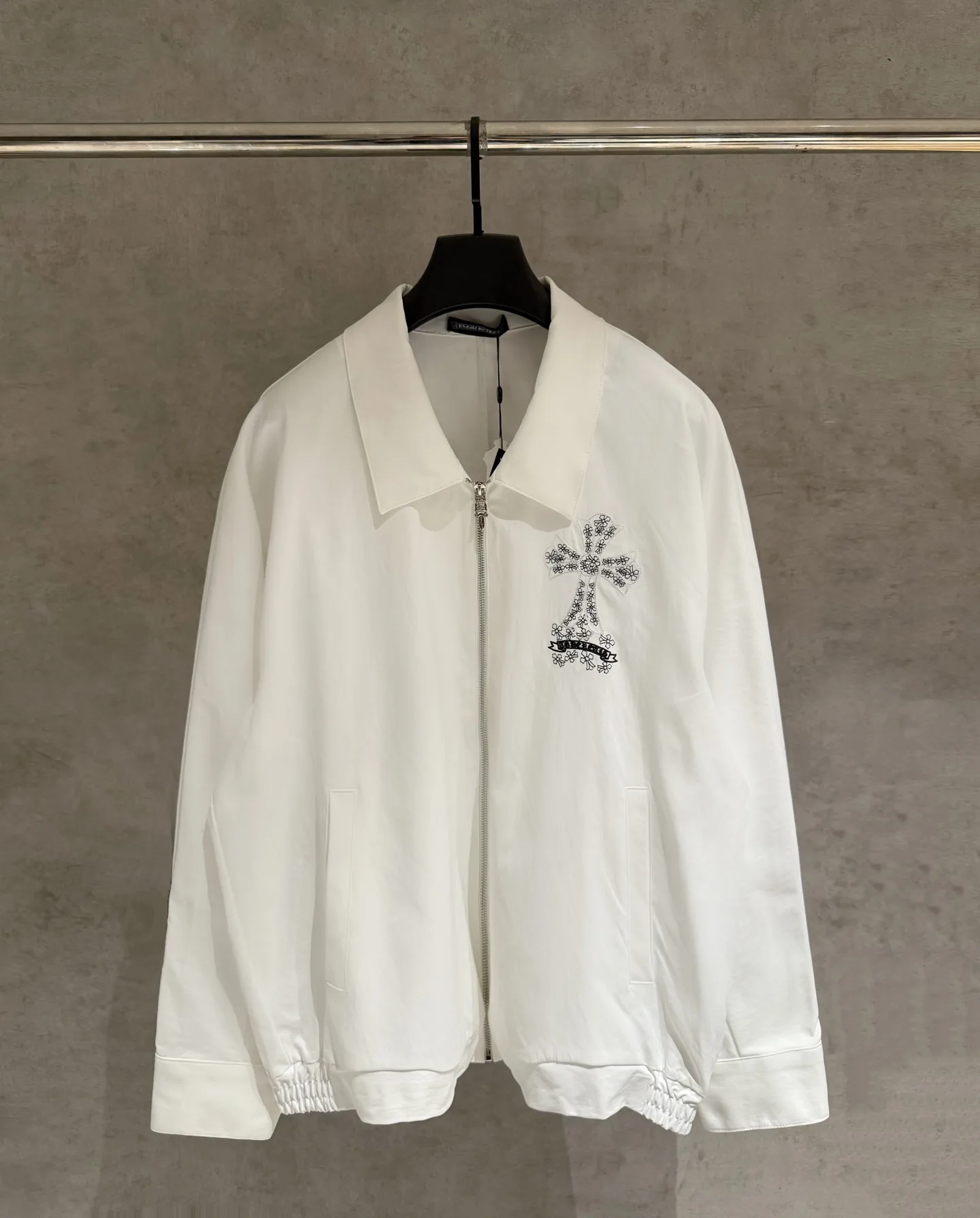 Cross-Embroidered Zip-Up Shirt Jacket D24524968