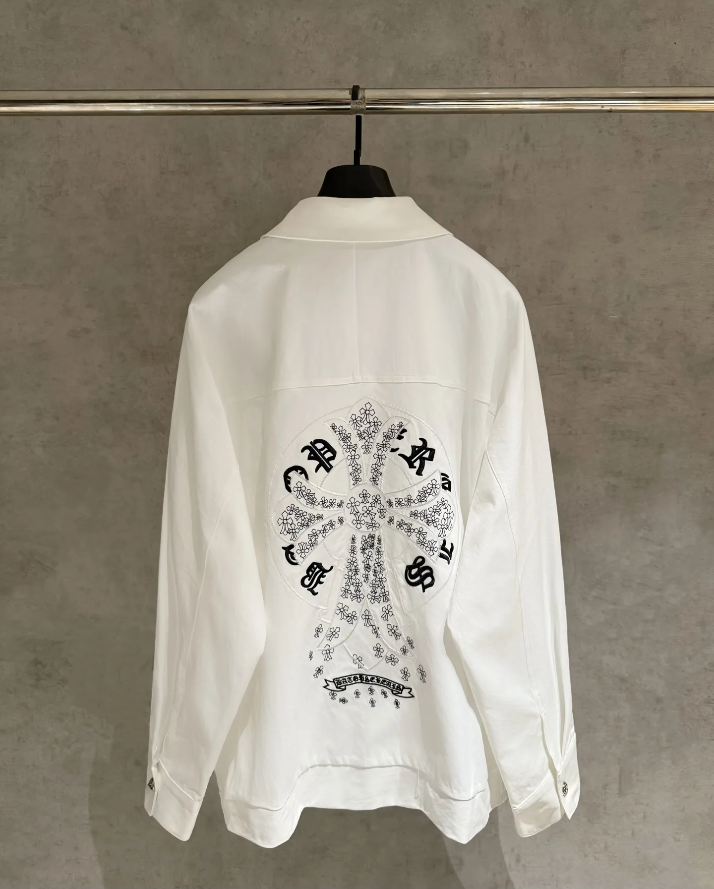 Cross-Embroidered Zip-Up Shirt Jacket D24524968 — view 2